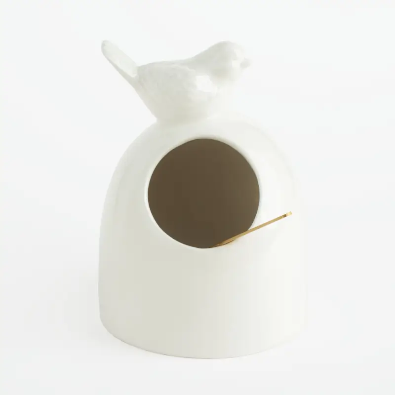 Sugar bowl, 11x15 cm, 350 ml, with spoon, ceramic / steel, dairy, Bird, Paradise garden ,image-0
