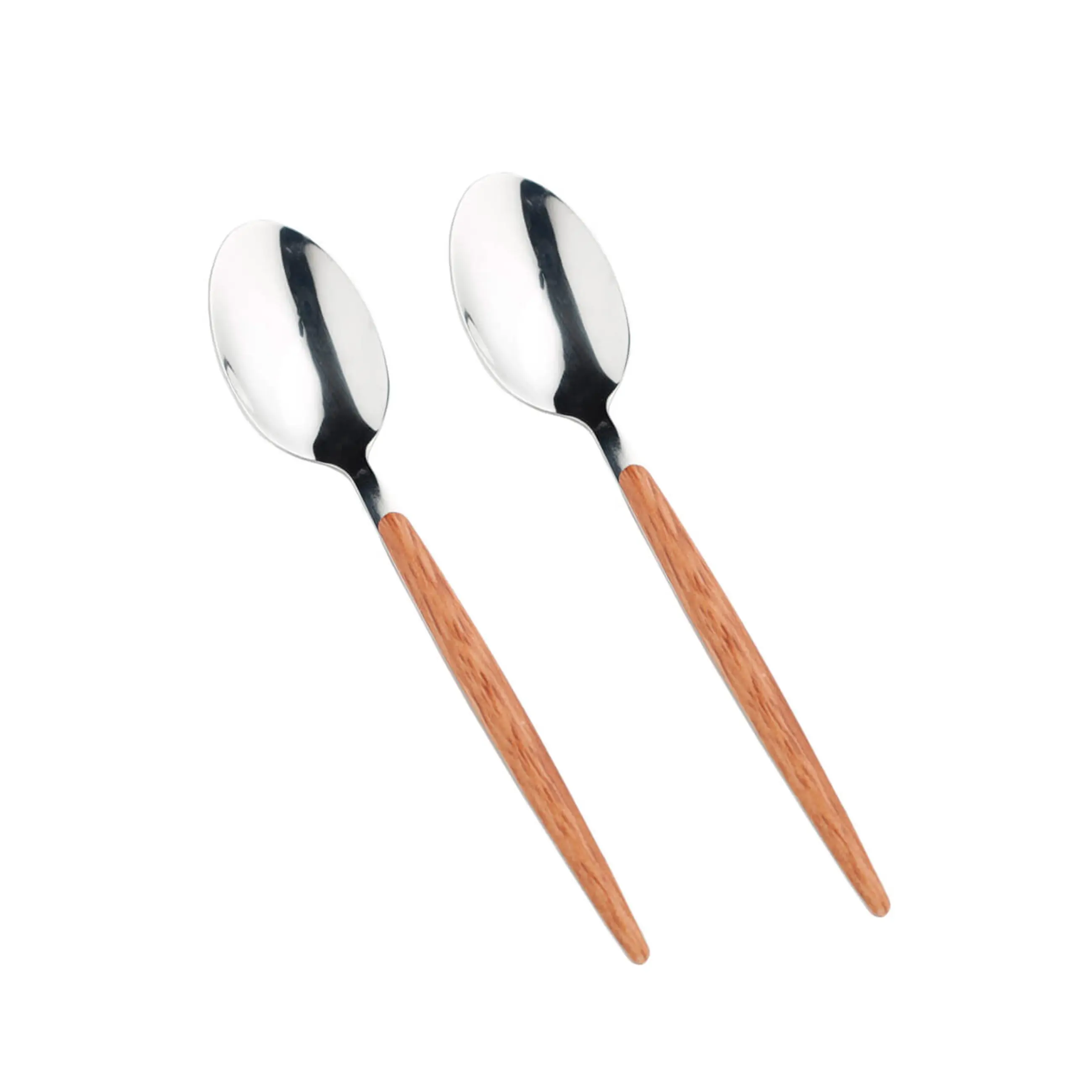 Tea spoon, 2 pcs, steel / plastic, brown, Oslo, image-0