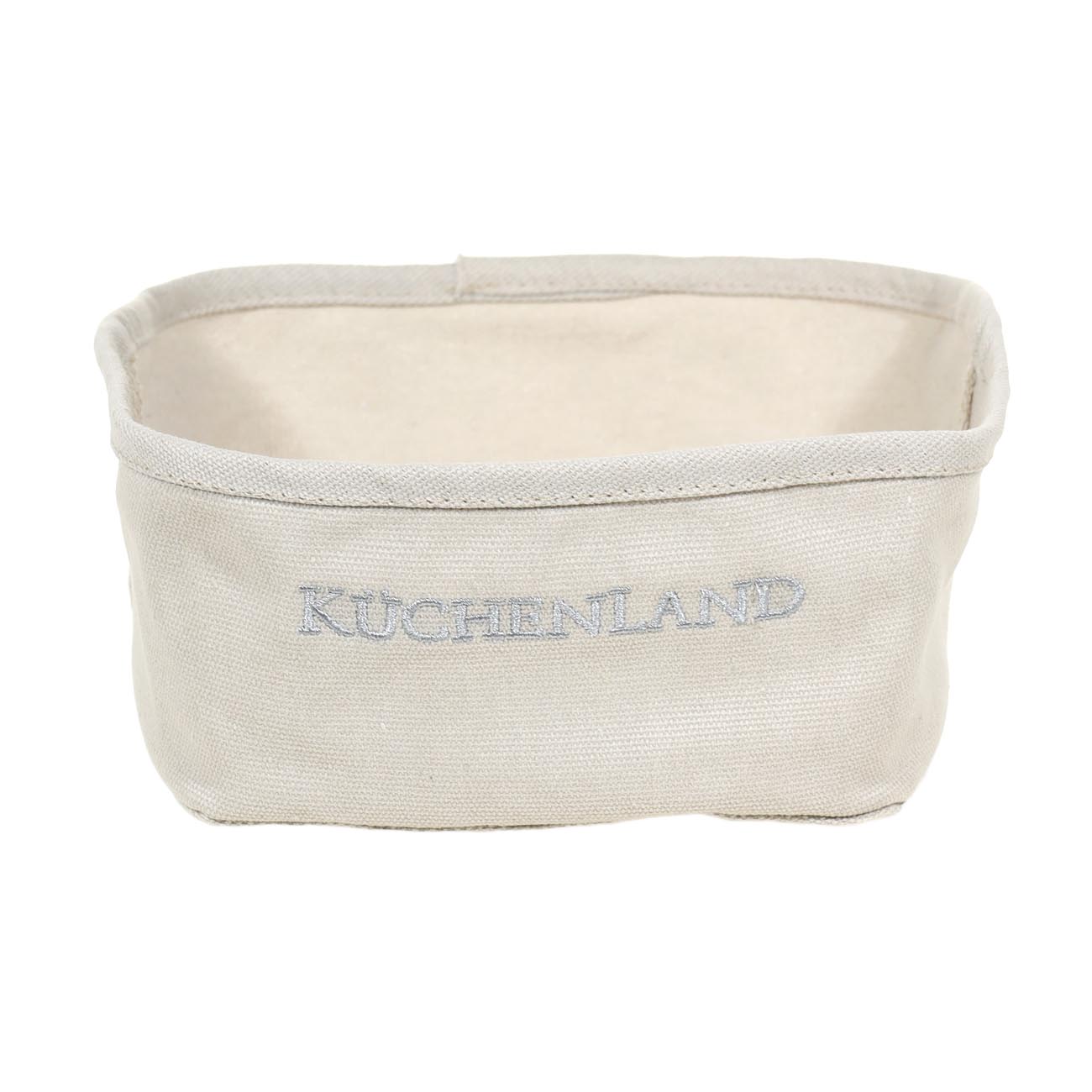 Bread basket, 21x21 cm, cotton/metal, square, Grey/silver, Twist silver