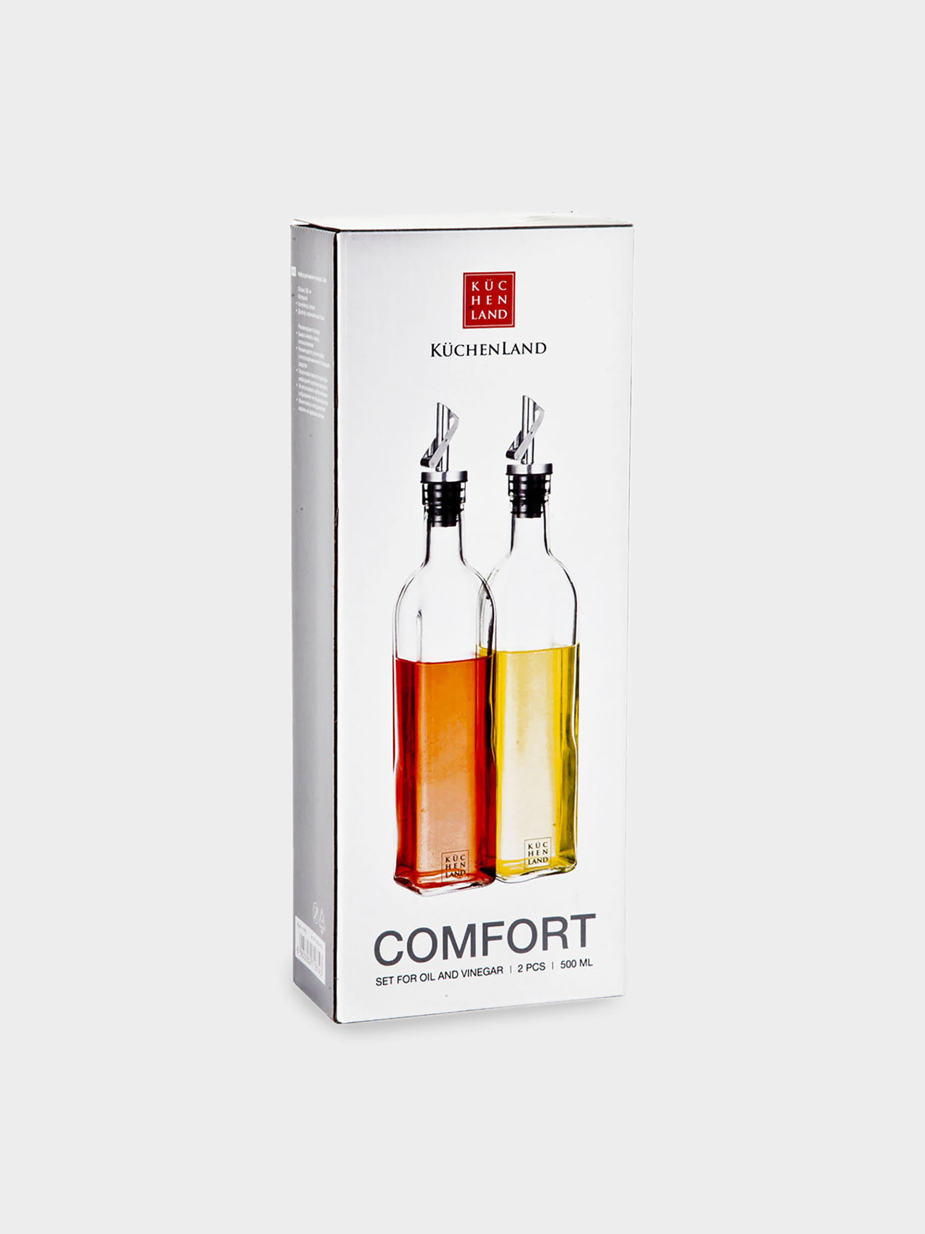 Oil and vinegar bottle, 500 ml, 2 pcs, glass / metal, Comfort, image-1