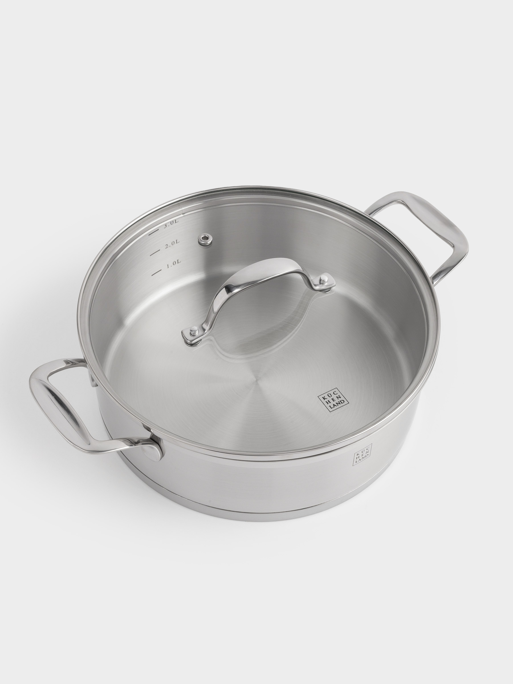 Saucepan, 24 cm, 3,5 l, with short handles and lid, Silver Stone, image-5