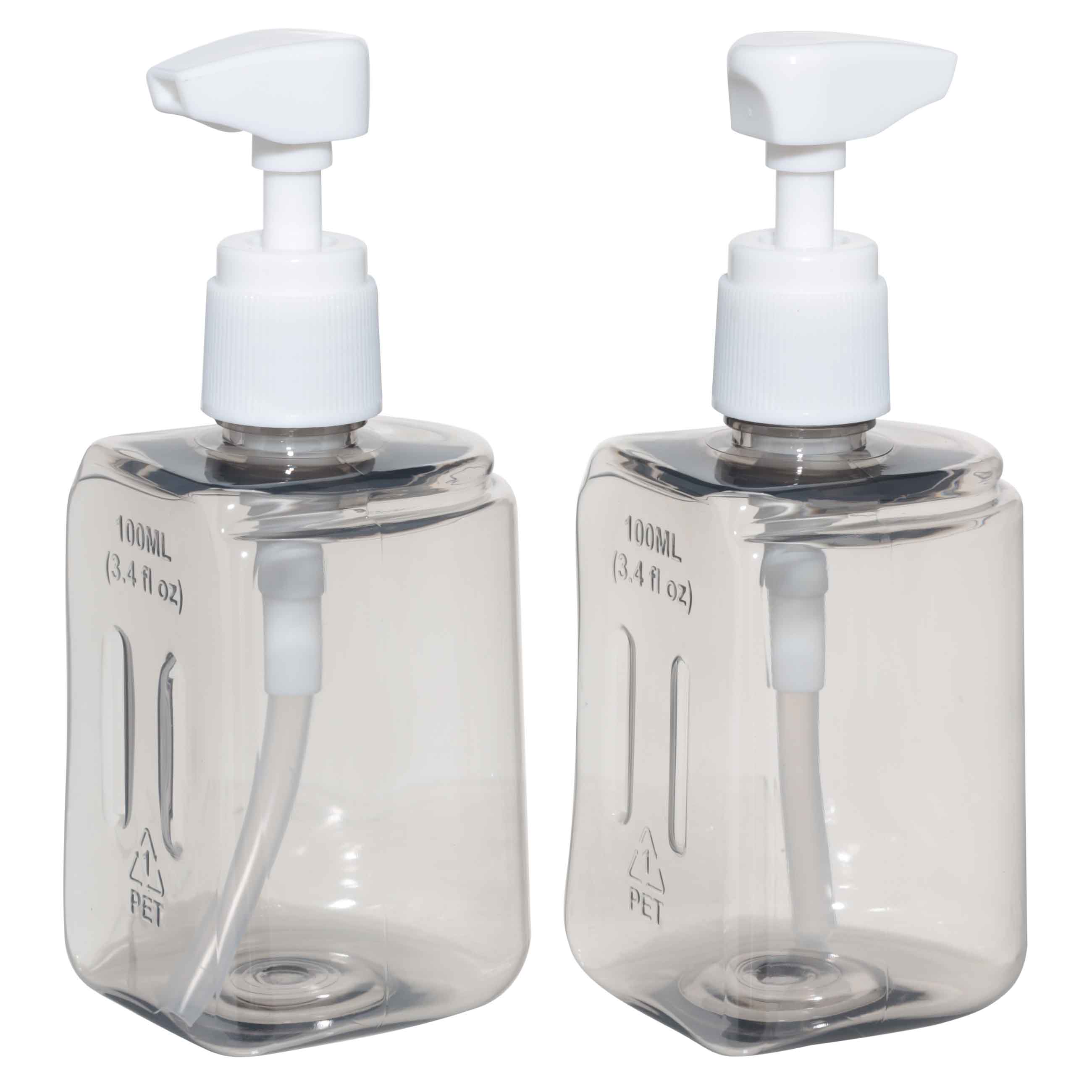 Set of travel bottles, 2 pcs, with dispenser, in a case, plastic, ecru, Travel comfort