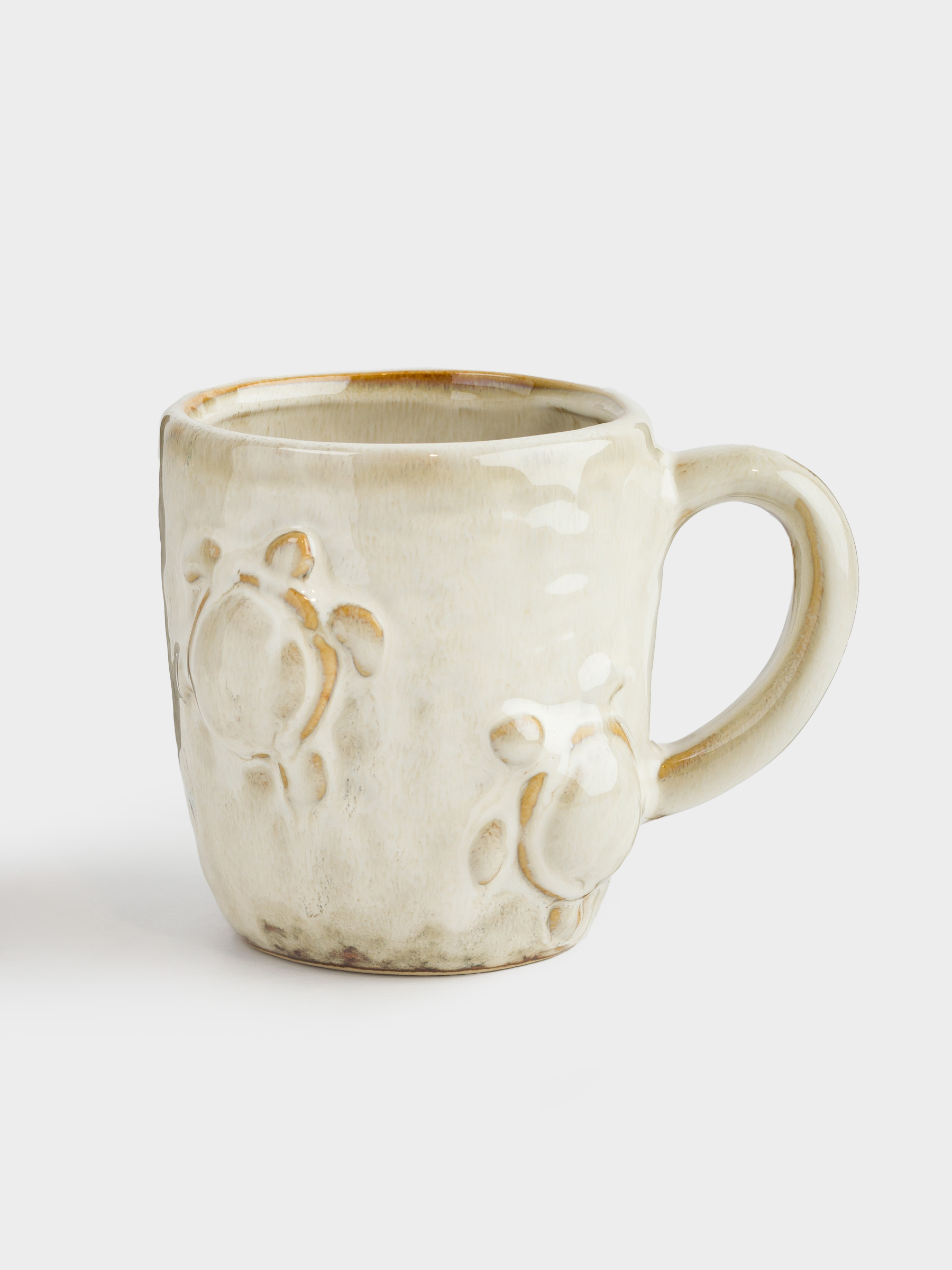Mug, 350 ml, porcelain P, beige-brown, Turtles, Grand turtle, image-0
