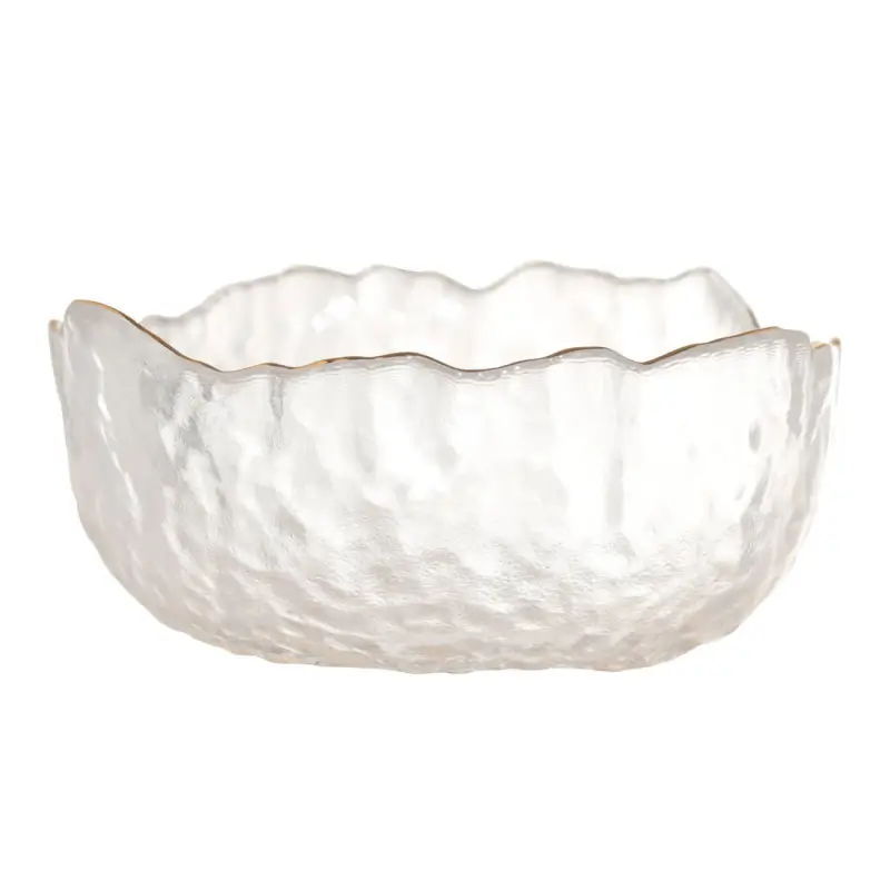 Bowl, 13x6 cm, glass, with golden edging, Nautilus gold