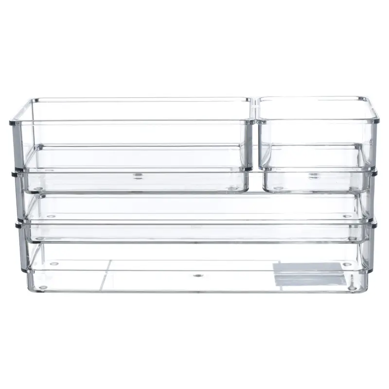 Set of organizer boxes, 4 pcs, plastic, Basic ,image-0