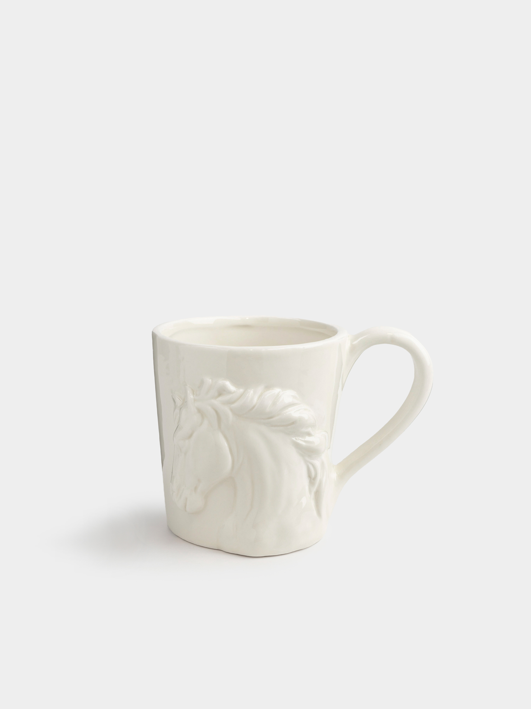 Mug, 500 ml, ceramic, milky, Horse, Horse pattern, image-0