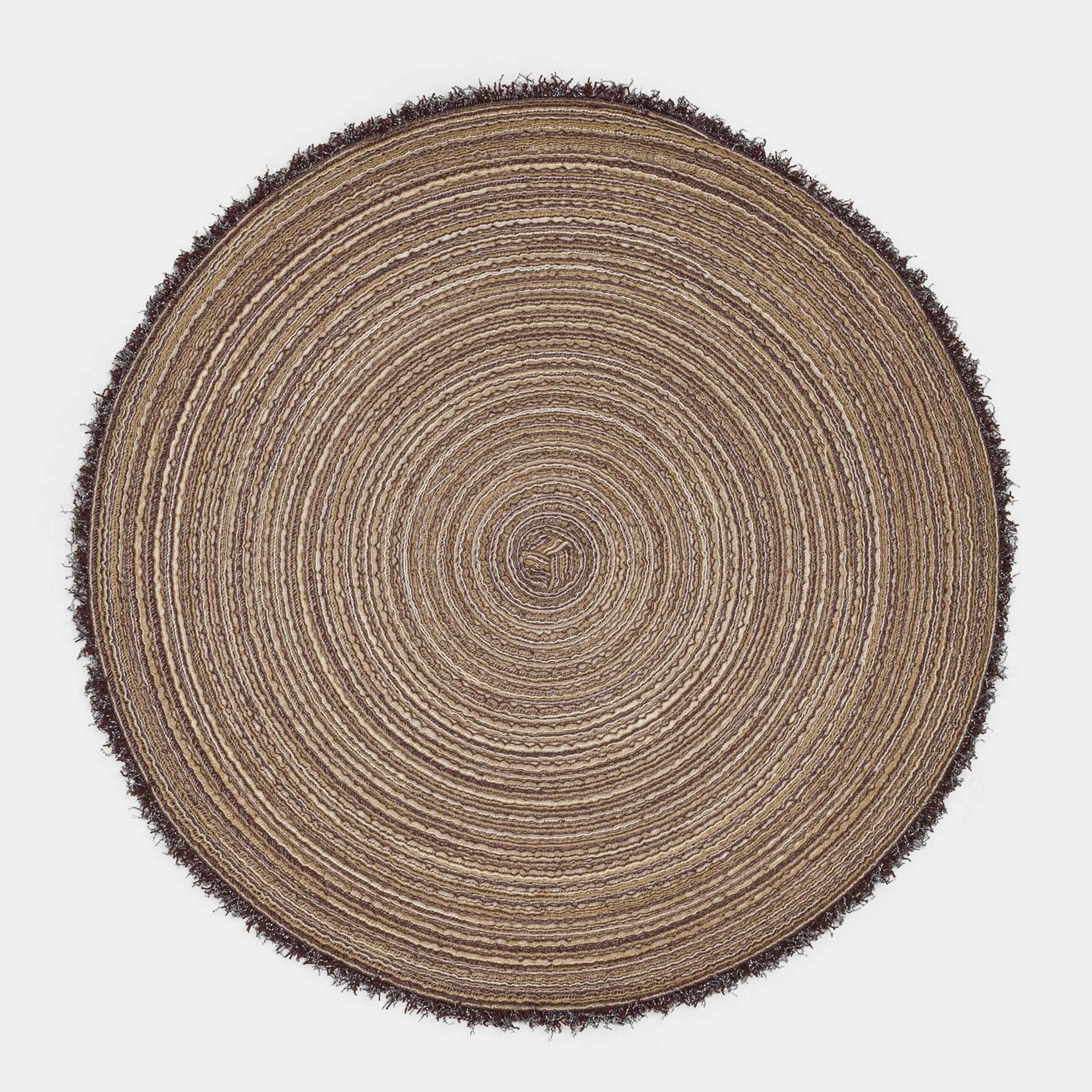 Instrument napkin, 38 cm, with fringe, polyester, round, brown, Rotary
