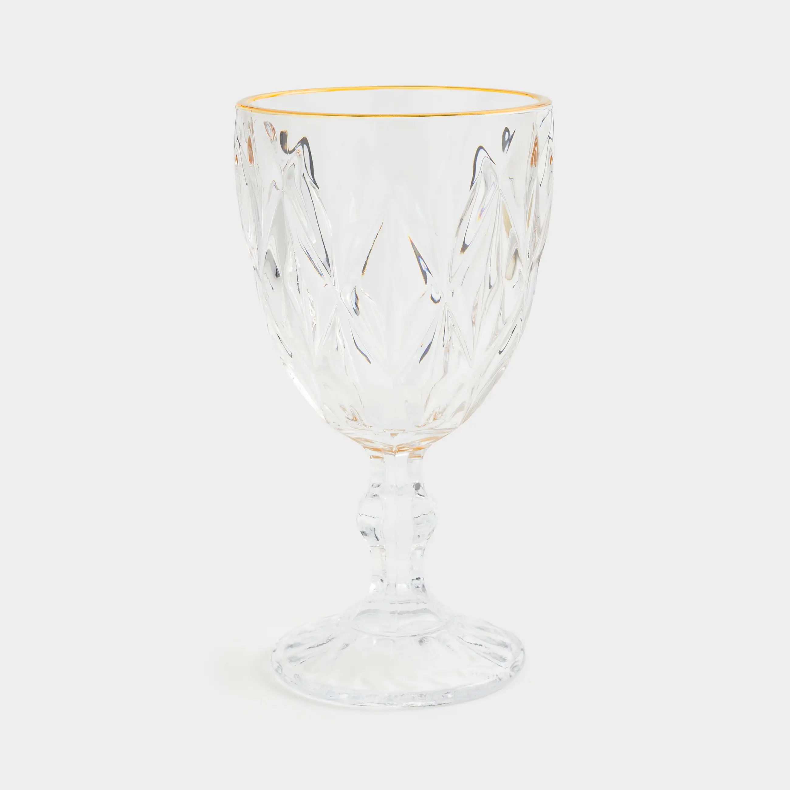 Drinking glass, 300 ml, glass R, with golden edging, Rhomb gold, image-0
