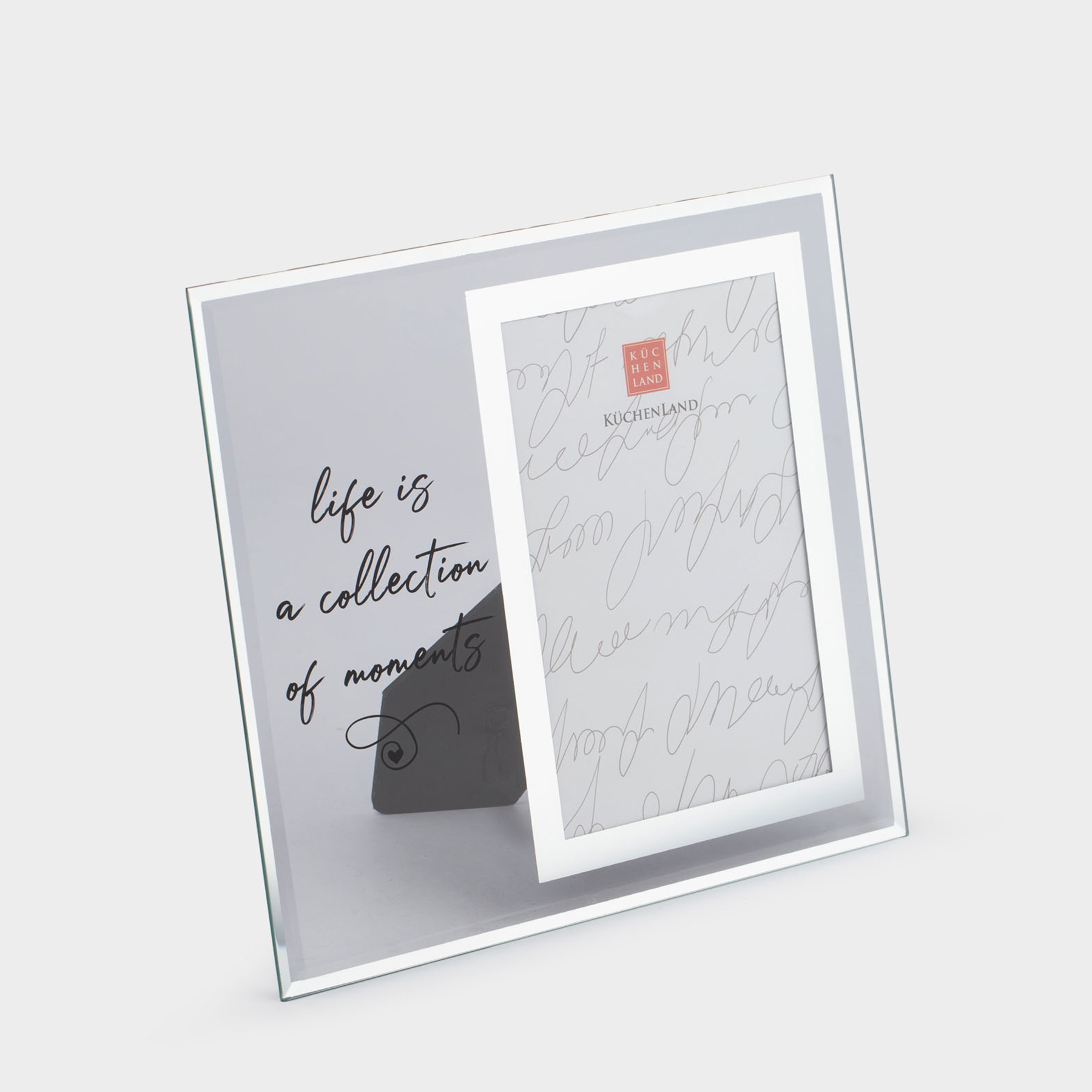 Photo frame, 19x21 cm, with passepartout, glass, Life is a collection of moments, Glossy