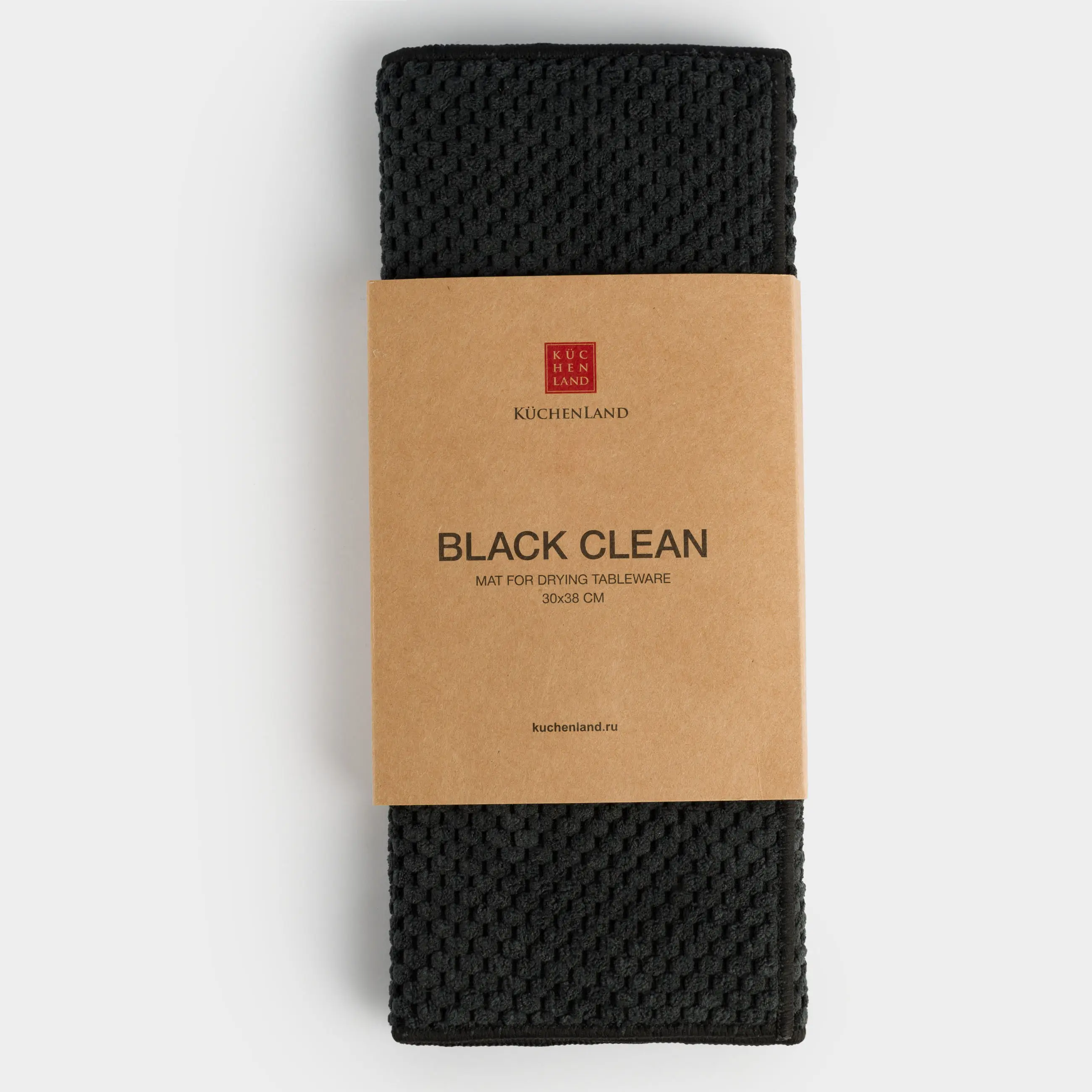 Dish drying mat, 30x38 cm, microfiber, black, Black clean