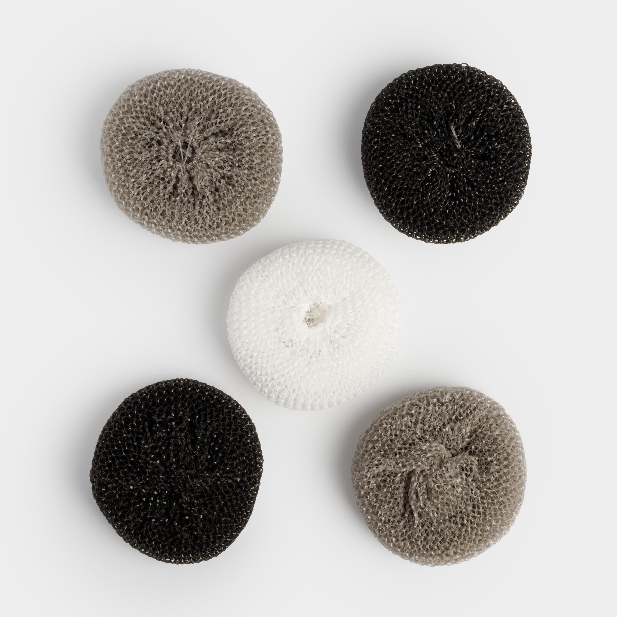 Cleaning sponge, 8 cm, 5 pcs, polypropylene, black/grey / white, Black clean