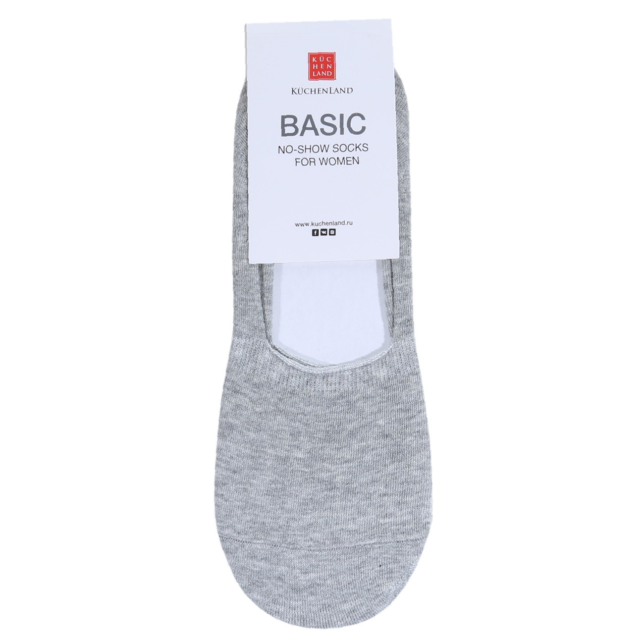 Women's track socks, Size 36-38, cotton / polyester, grey, Basic изображение № 2