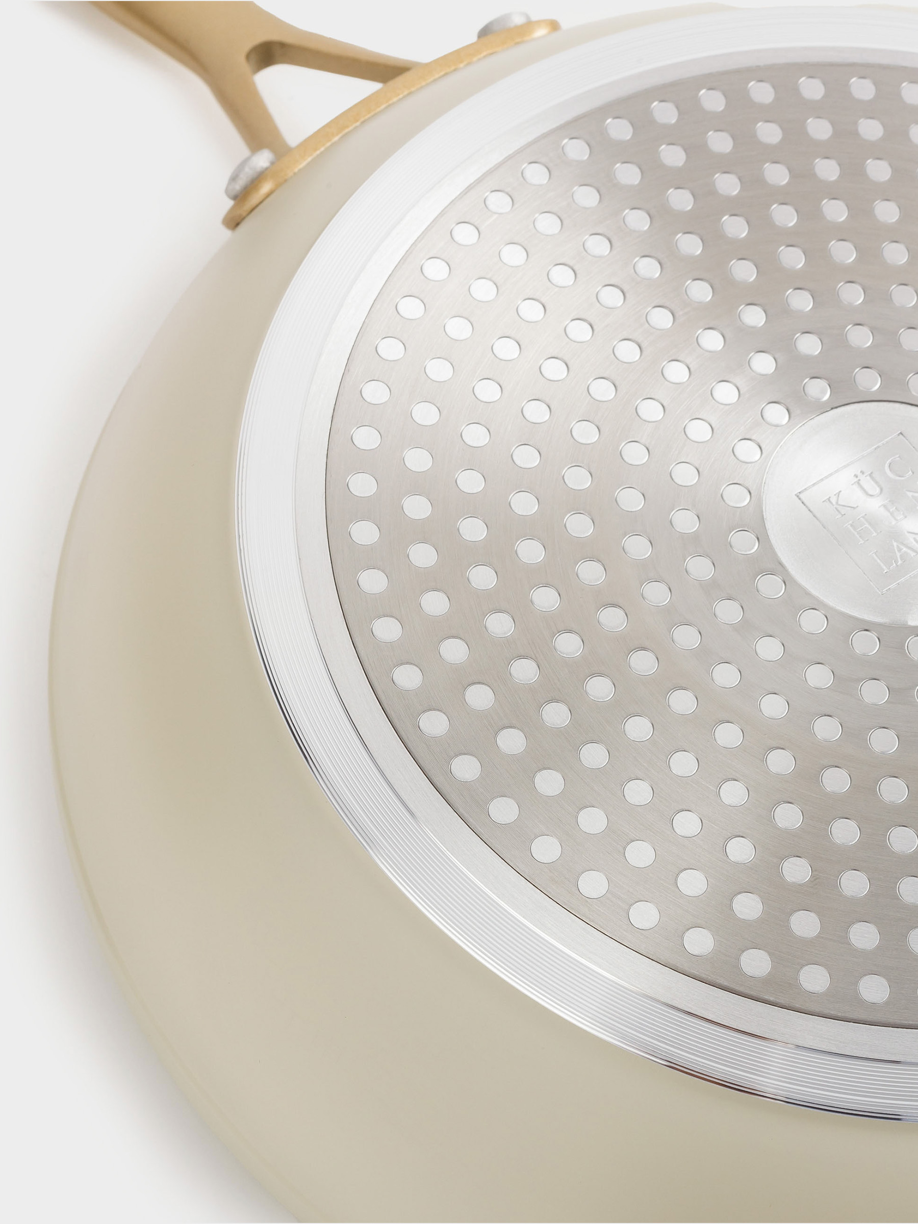 Frying pan, 24 cm, coated, aluminum, milky, Piatto gold, image-5