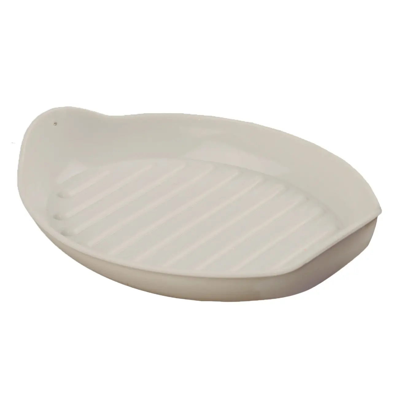 Soap dish, 13x9 cm, silicone, oval, beige, Manny, image-0