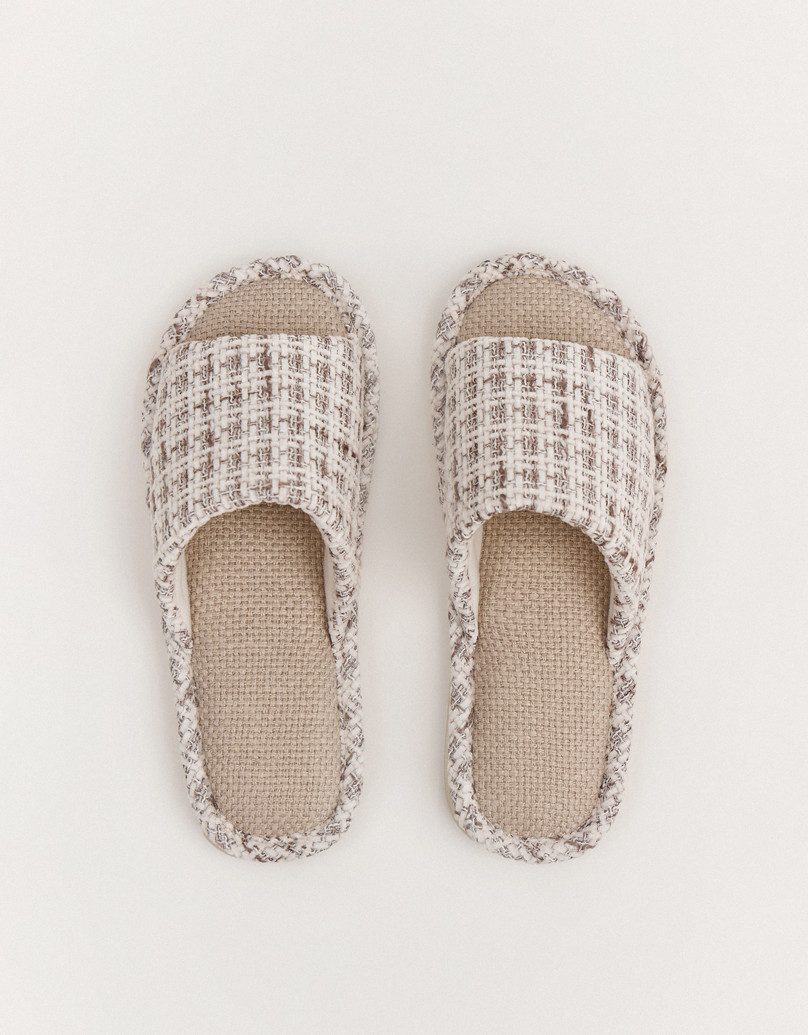 Women's slippers, homewear, size 36-37, Chenille, milky, Chenille, image-1