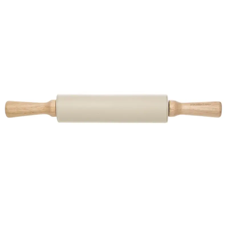 Rolling pin, 38 cm, silicone / wood, beige, Bakery