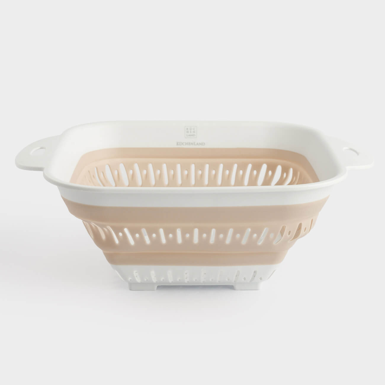 Colander, 22x22 cm, foldable, plastic / rubber, square, beige, Foldaway, image-0