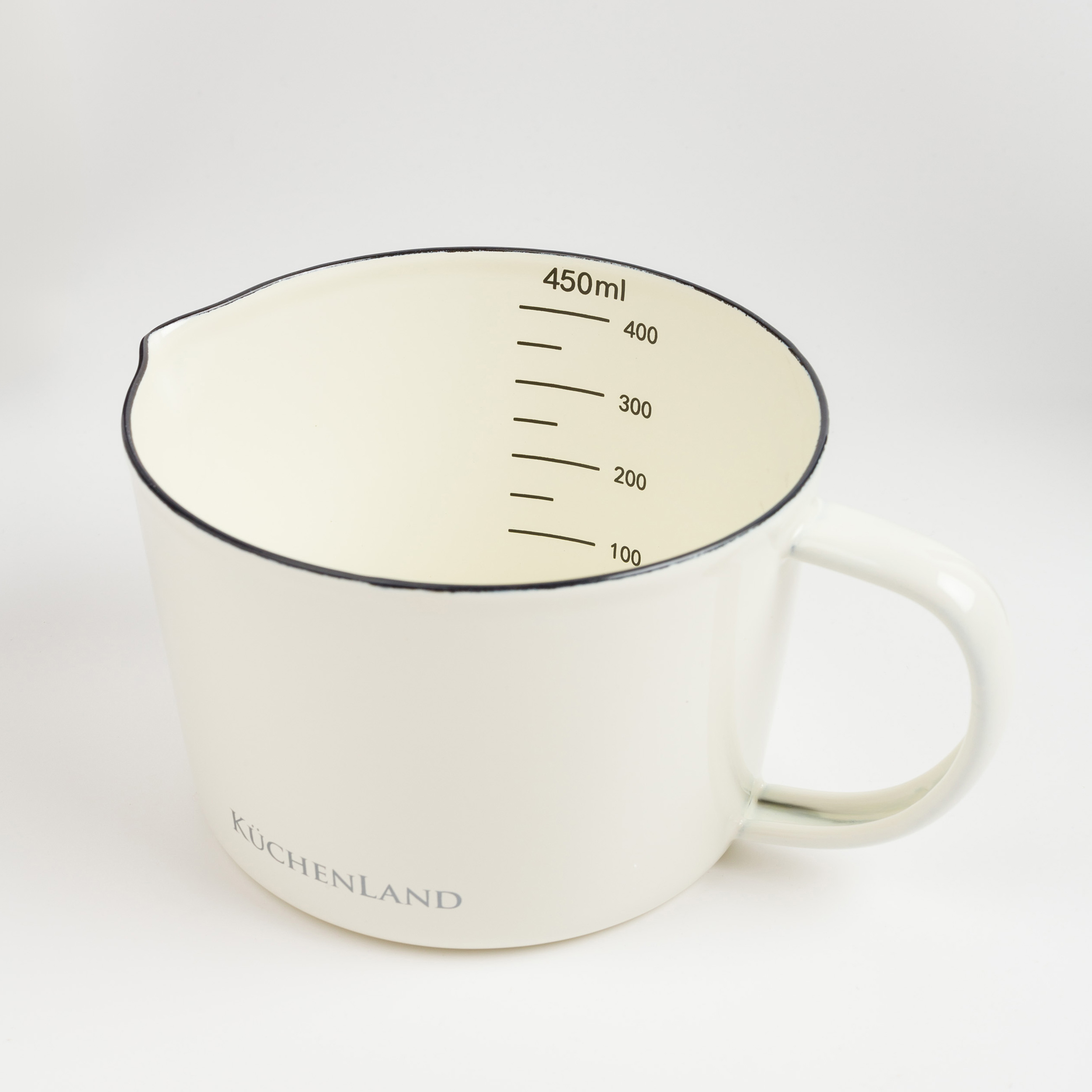 Measuring Mug, 500 ml, enameled metal, milk, Nostalgia, image-1