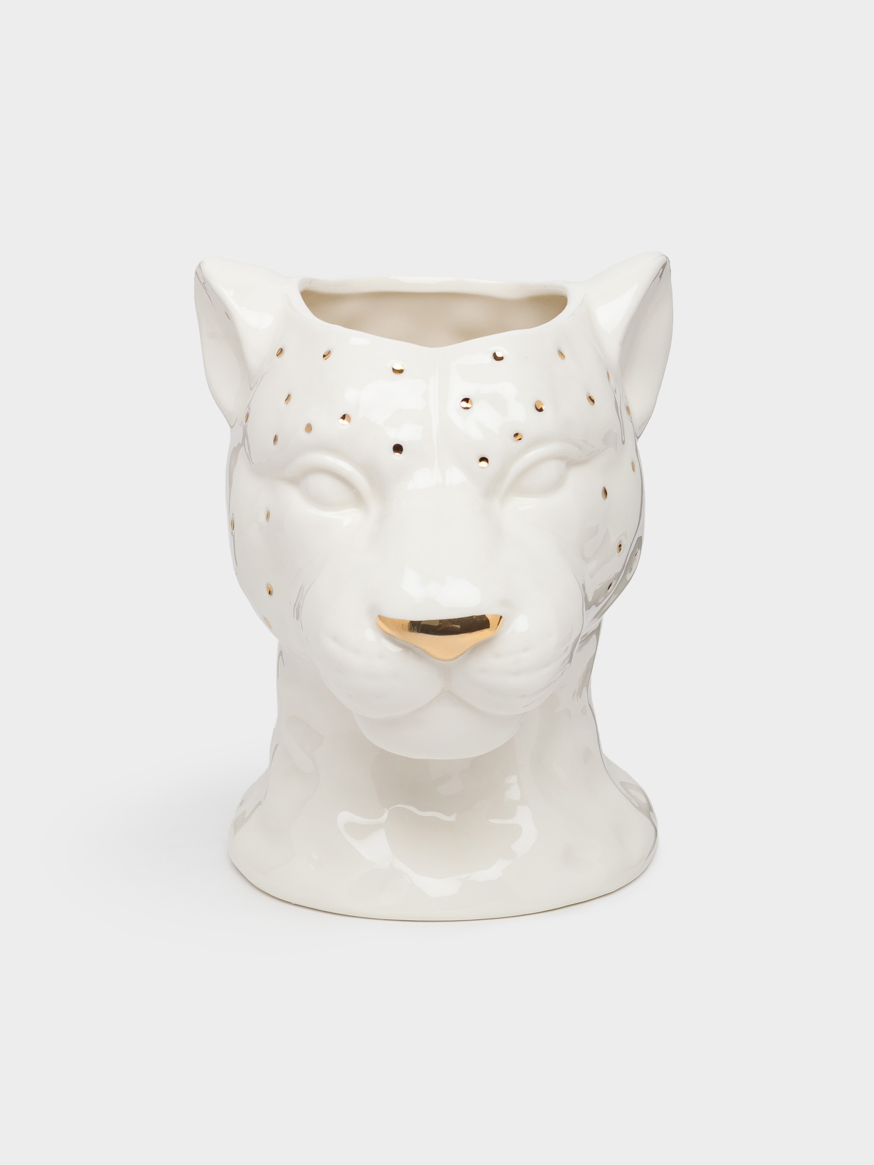 Kitchen accessories stand, 19 cm, porcelain P, milky gold, Panther, Panther, image-0