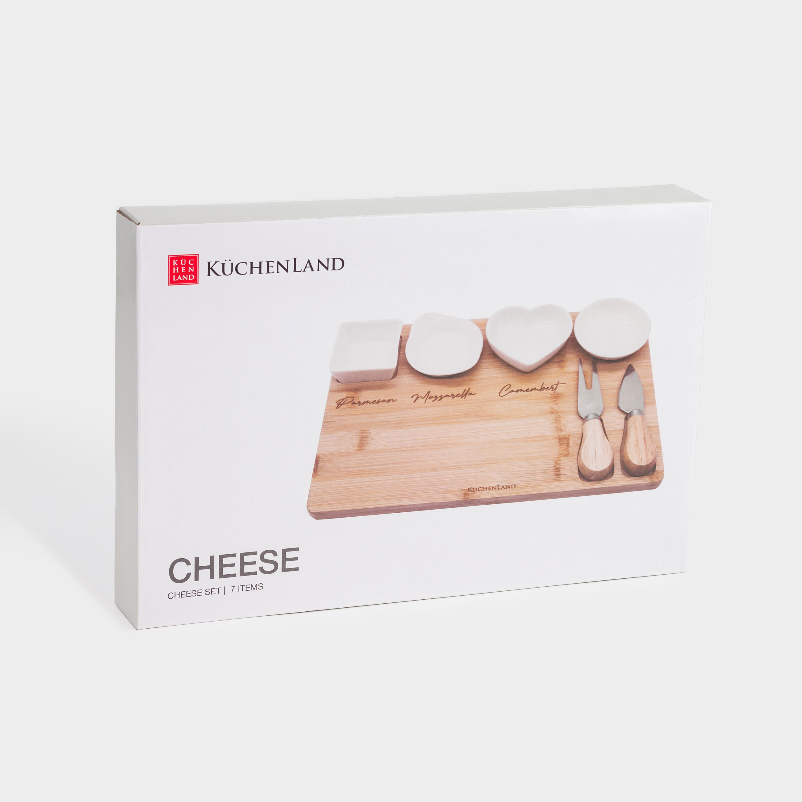 Cheese set, 7 items, dish board/bowl, ceramic / bamboo, Cheese, image-4