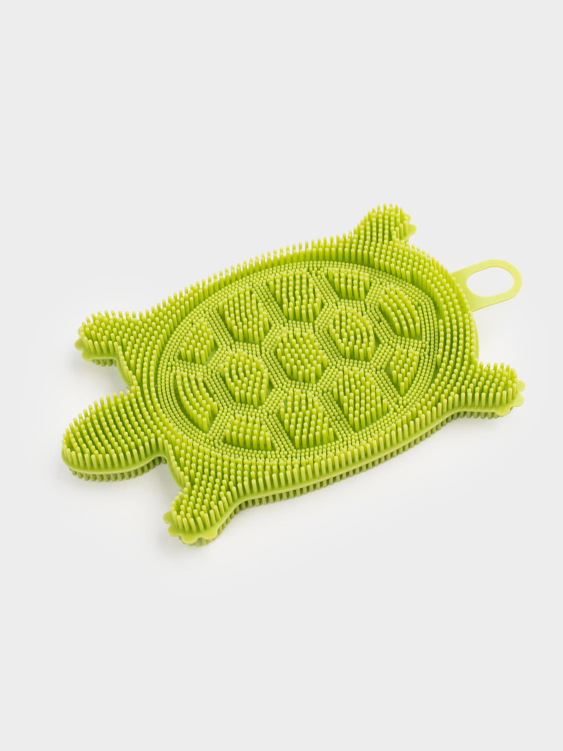 Dish washing sponge, 13 cm, Silicone, Green, Turtle, Manny, image-2