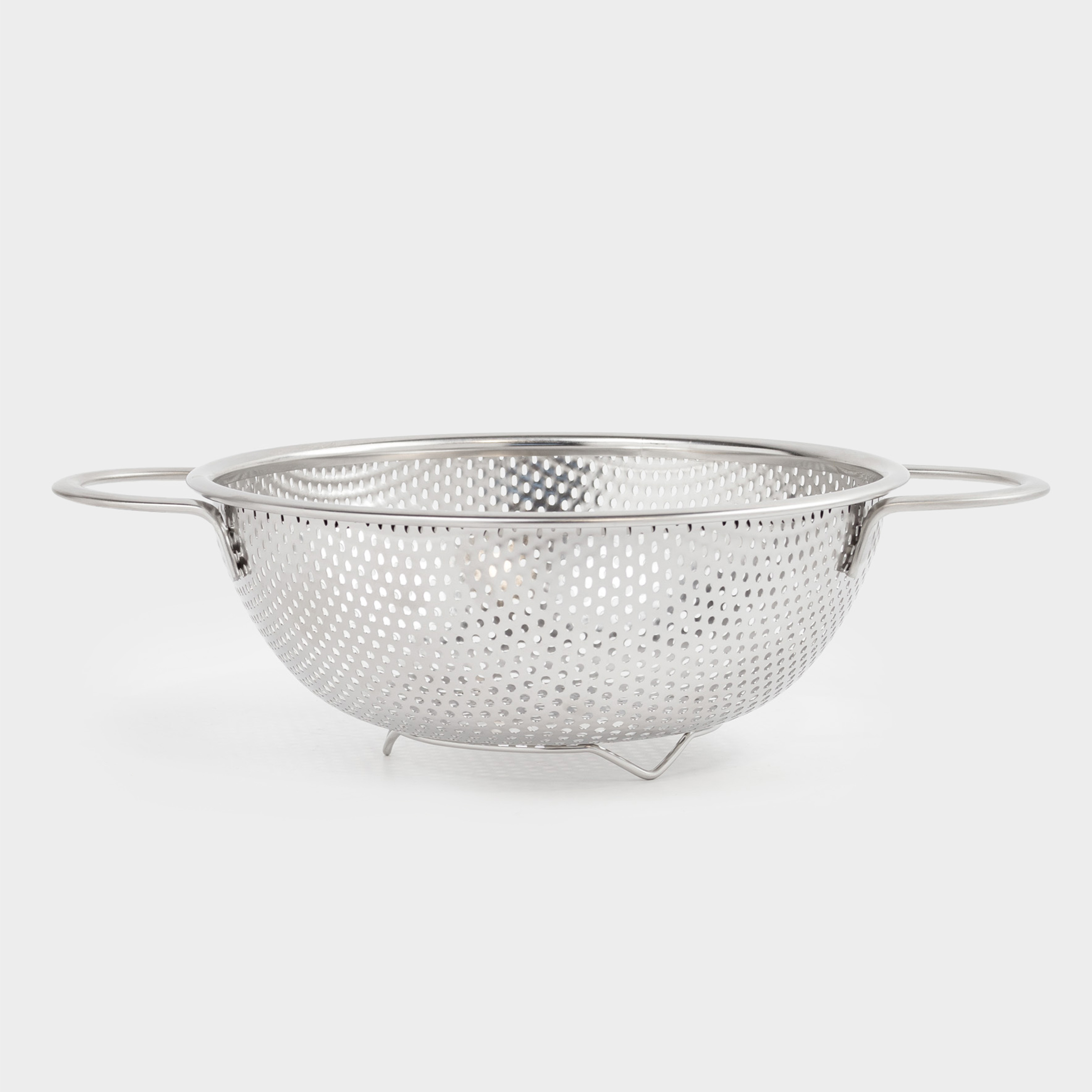 Colander, 25 cm, with two handles, steel / silicone, beige, Sieve