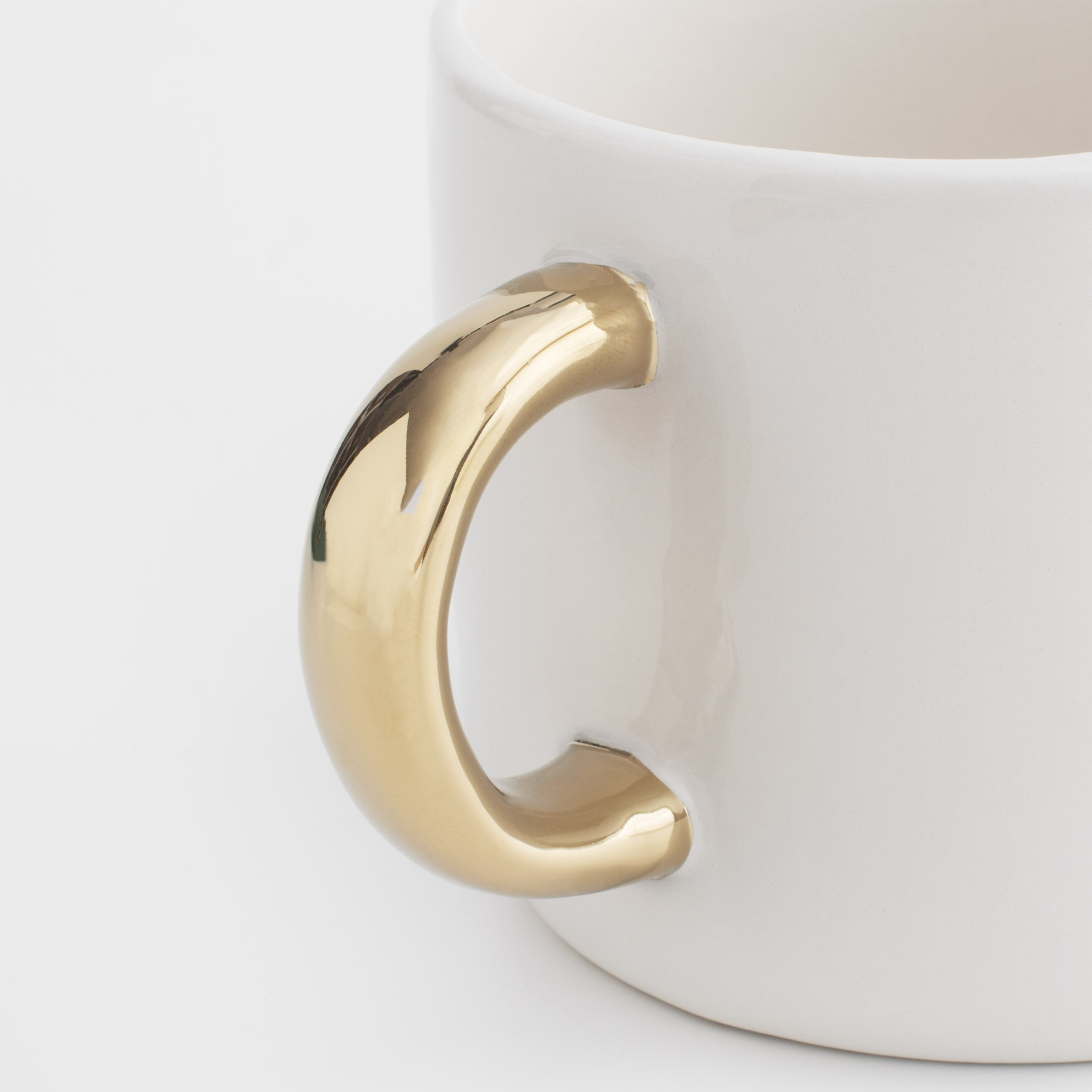 Mug, 400 ml, ceramic, milk - gold, Bee, Honey