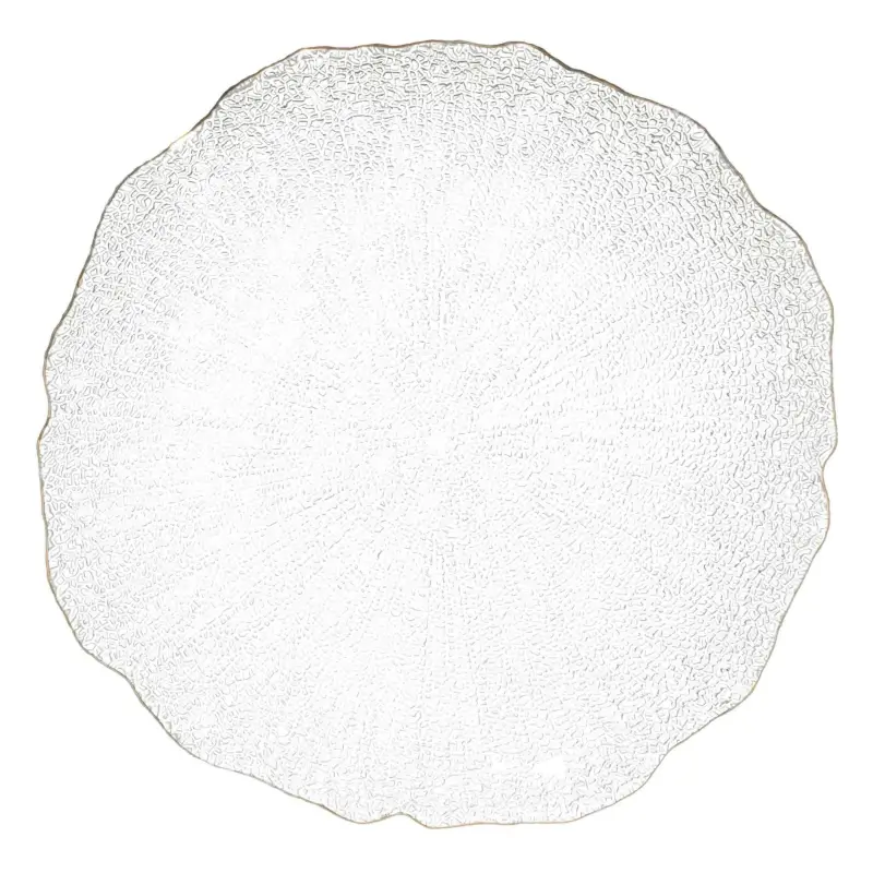 Dining plate, 27 cm, glass, with golden edging, Berg