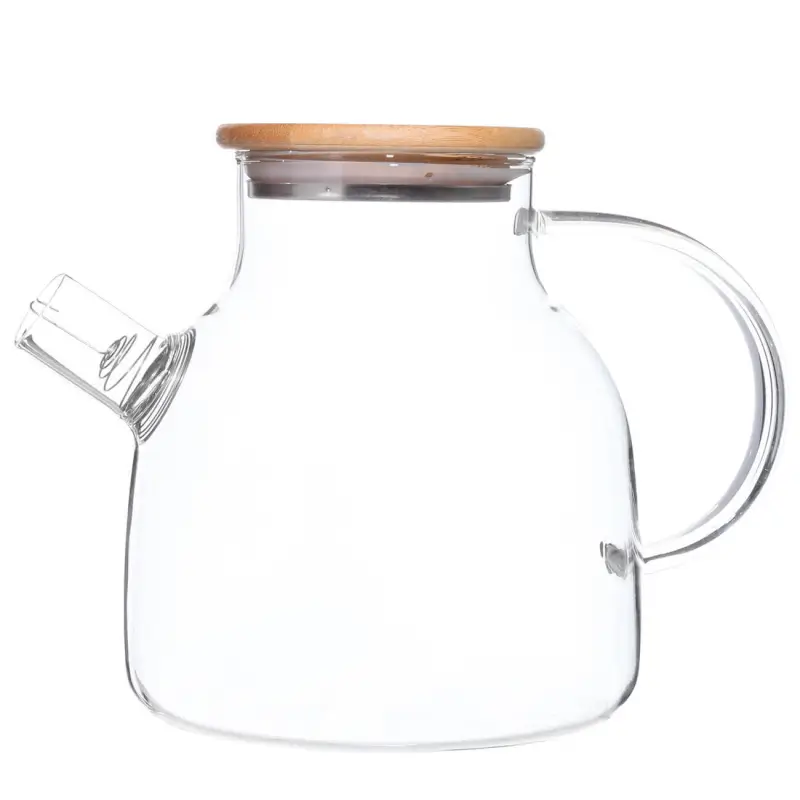 Teapot, 1.2 l, with filter, glass B / wood, Poise
