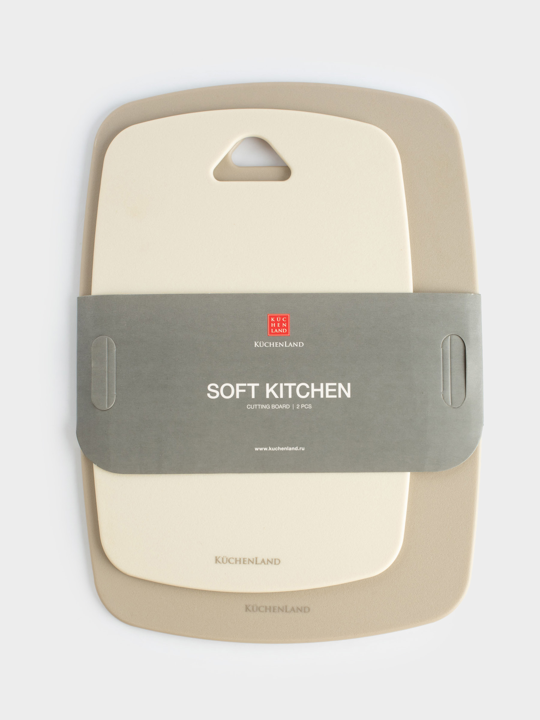 Cutting board, 30/35 cm, 2 pcs, plastic, milk/gray-brown, Soft kitchen, image-8