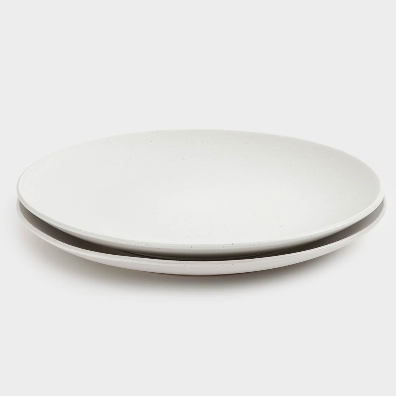 Dinner plate, 27 cm, 2 pcs, ceramic, milk, speckled, Particle