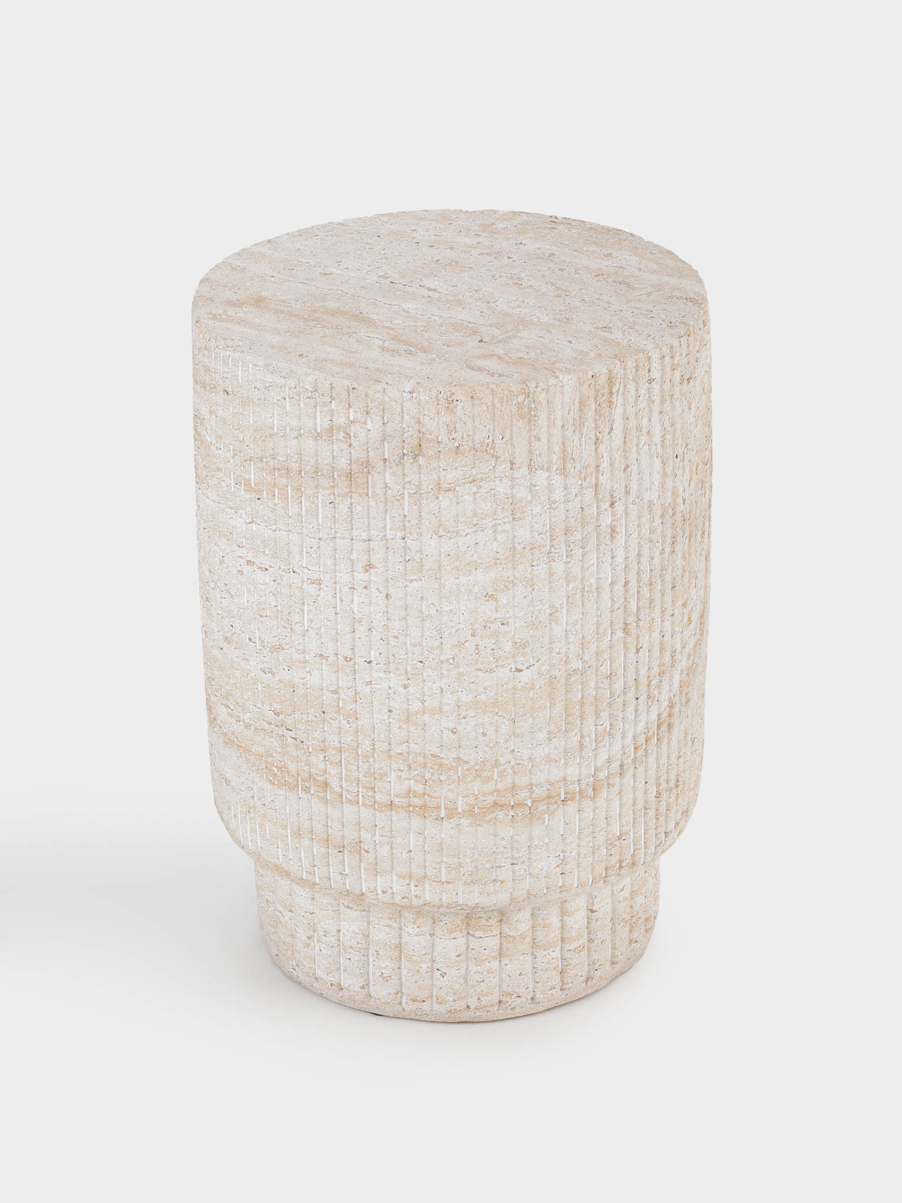 Coffee table, 47x34 cm, magnesium / fiberglass, round, beige, Antic, image-1