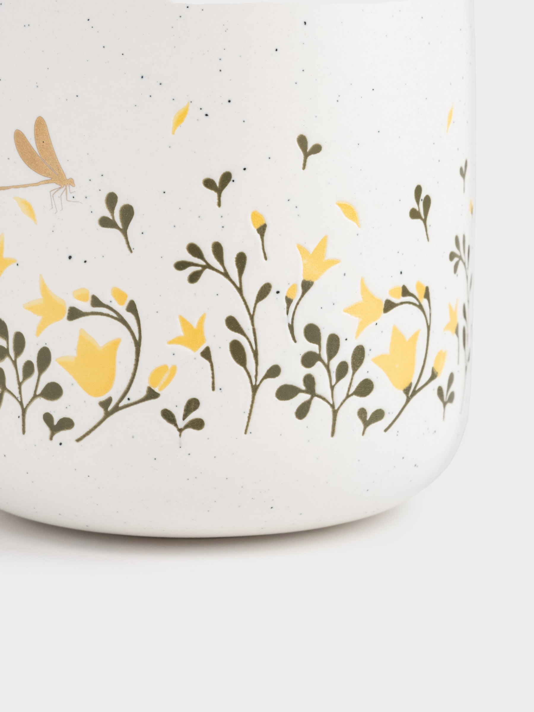 Mug, 400 ml, porcelain N, white, speckled, wildflowers, Meadow speckled, image-2