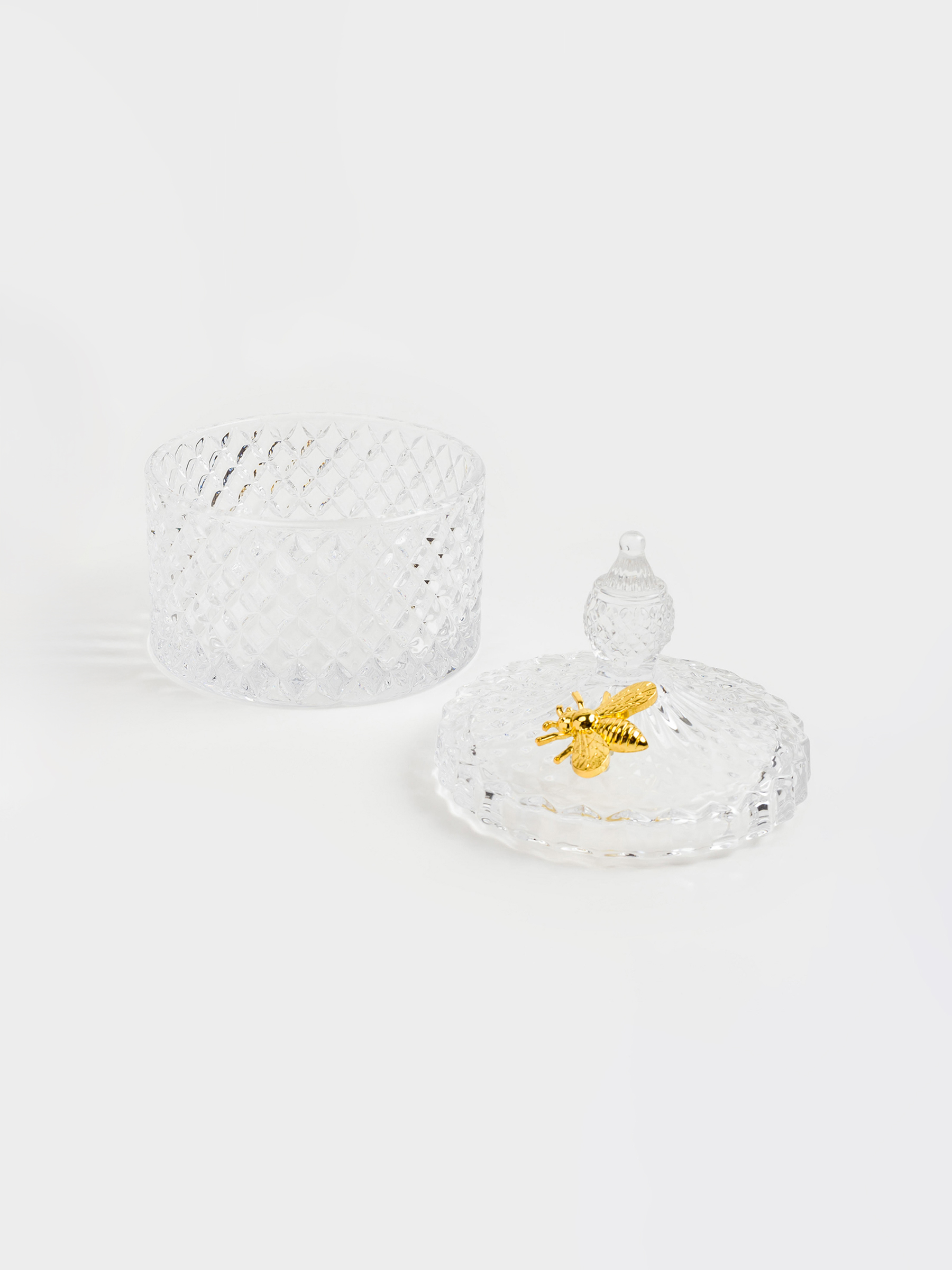Storage container, 13x11 cm, 320 ml, steclo R / metal, Bee, Honey, image-2