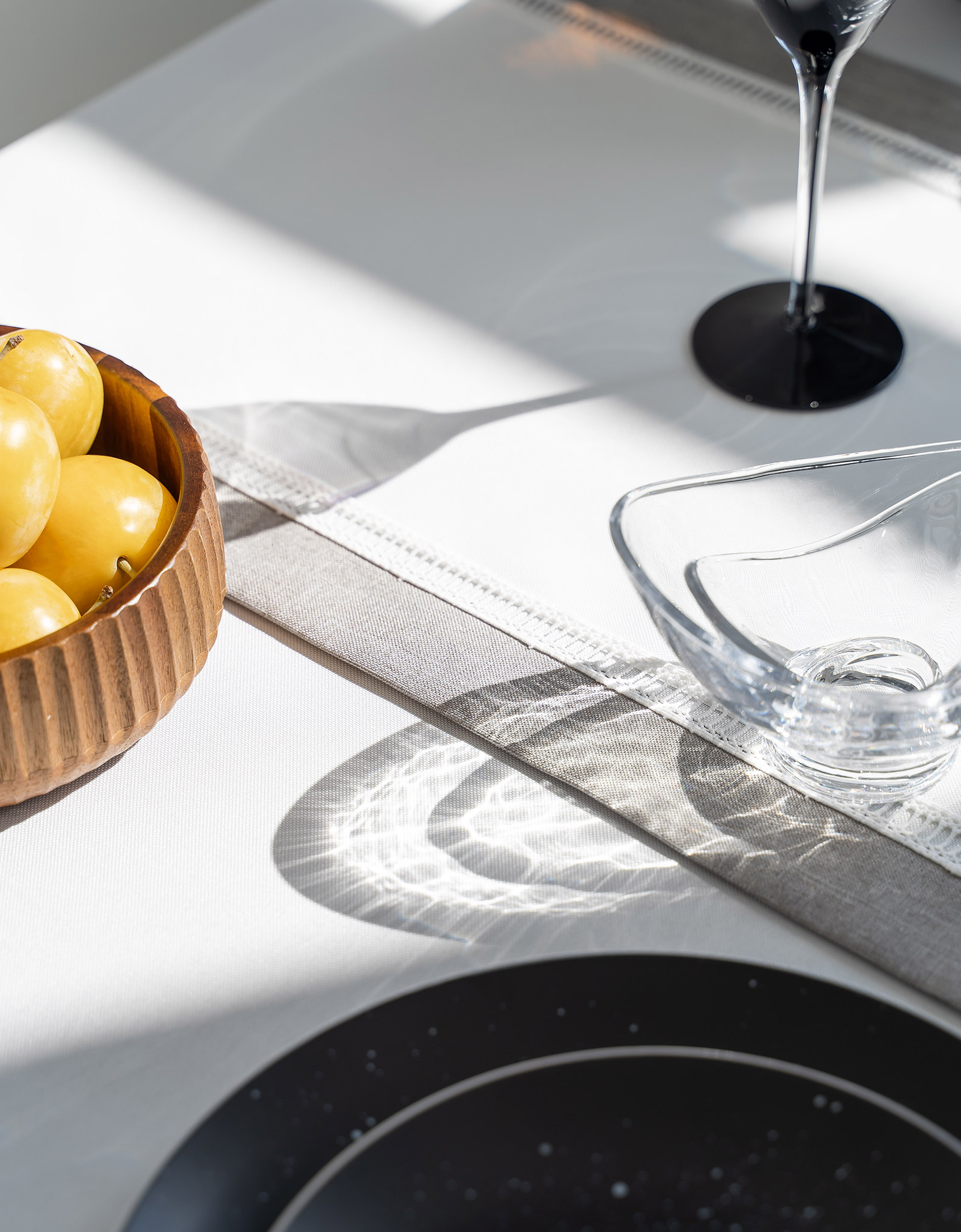 Table runner, 40x160 cm, polyester, white-gray, milkyy way
