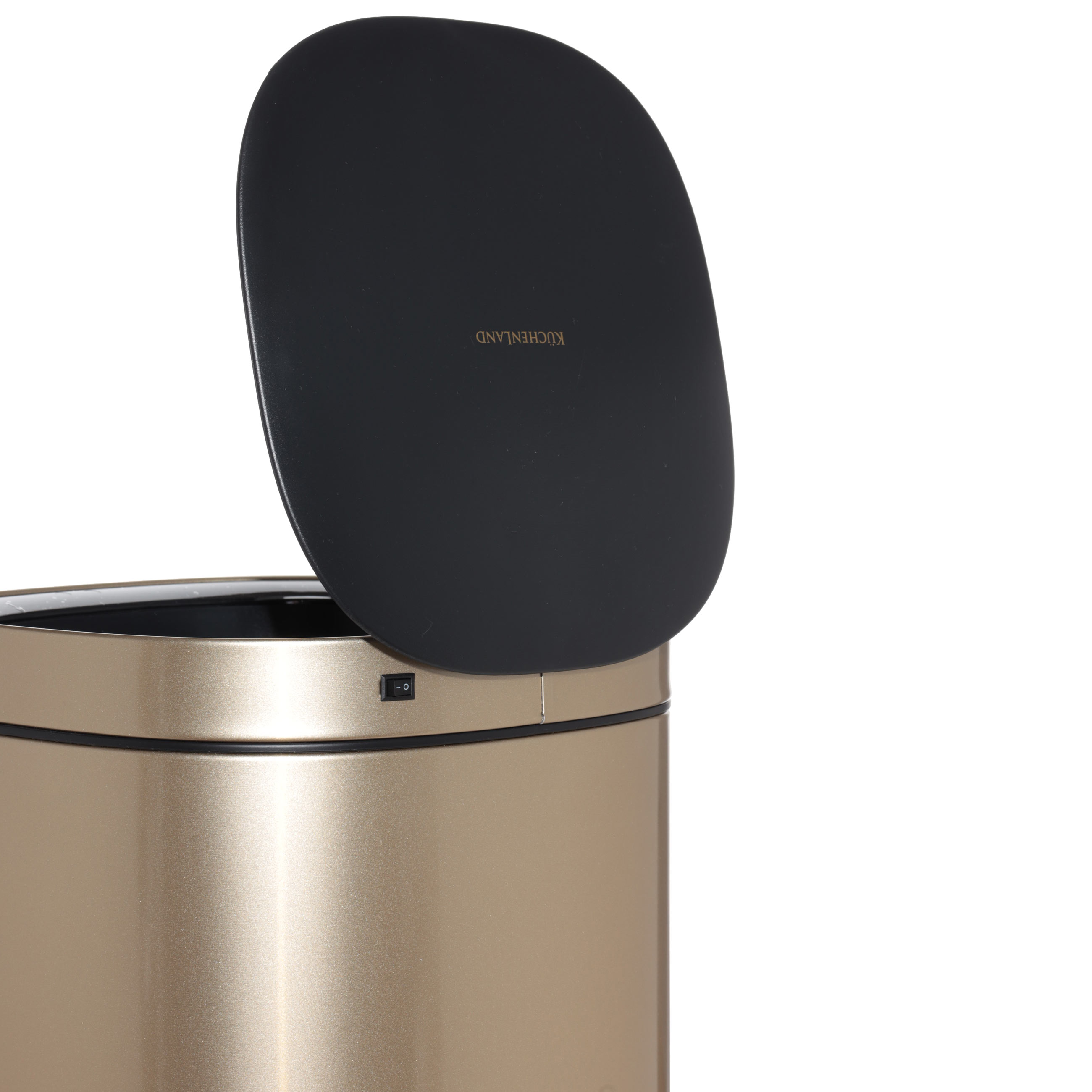 Trash can, 30 l, touch-sensitive, steel/plastic, gold, Sensor bin