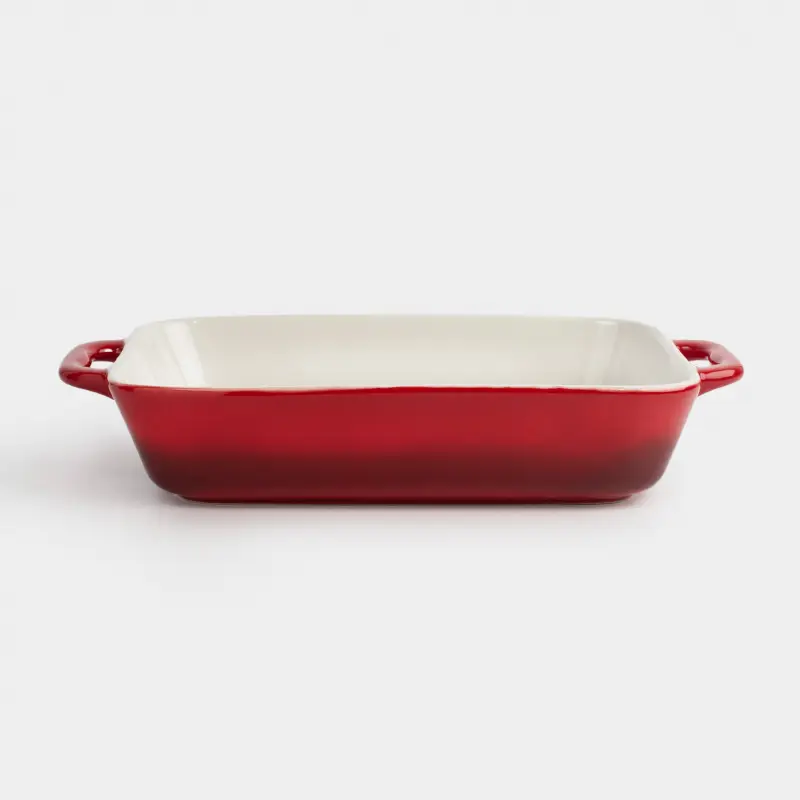 Baking dish, 27x20 cm, ceramic, rectangular, burgundy, Gradient, Cakes gradient