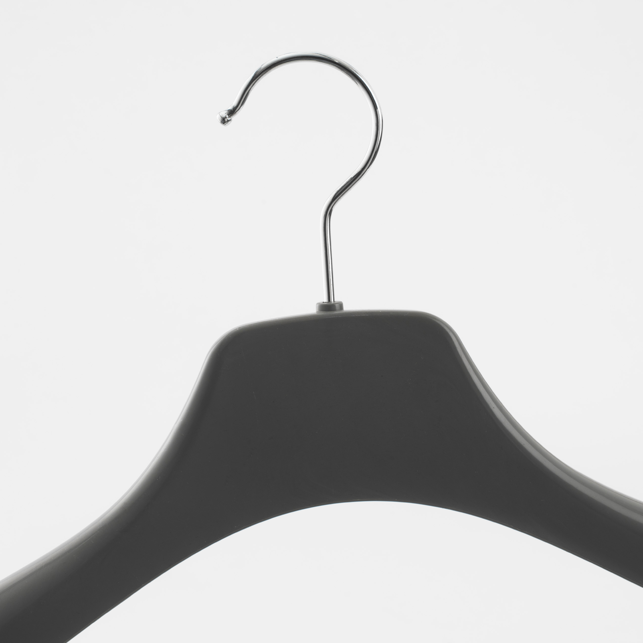 Coat hanger, 43 cm, for jackets and outerwear, plastic, grey