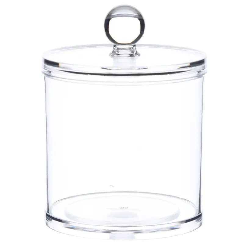 Container for cotton pads / sticks, 10x13 cm, with lid, plastic, Basic ,image-0