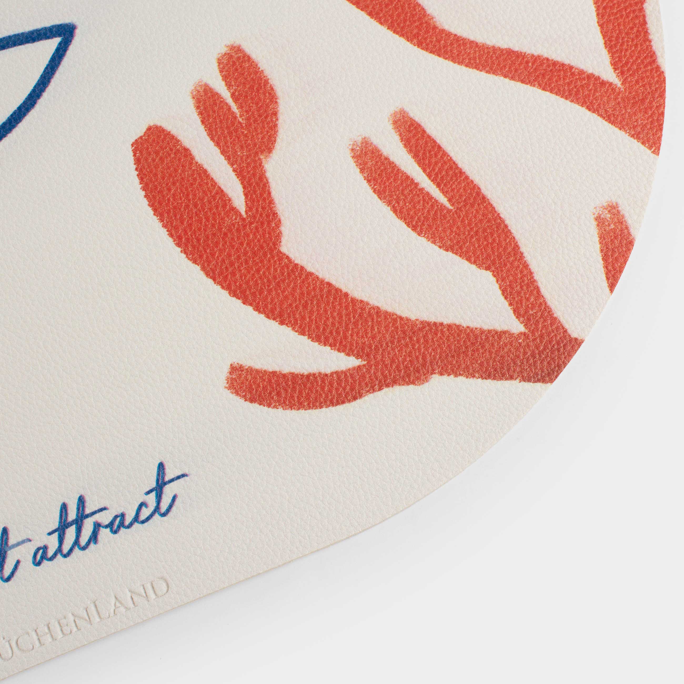 Placemat, 30x45 cm, PVC, oval, milky, Fish in coral, Rock print, image-3