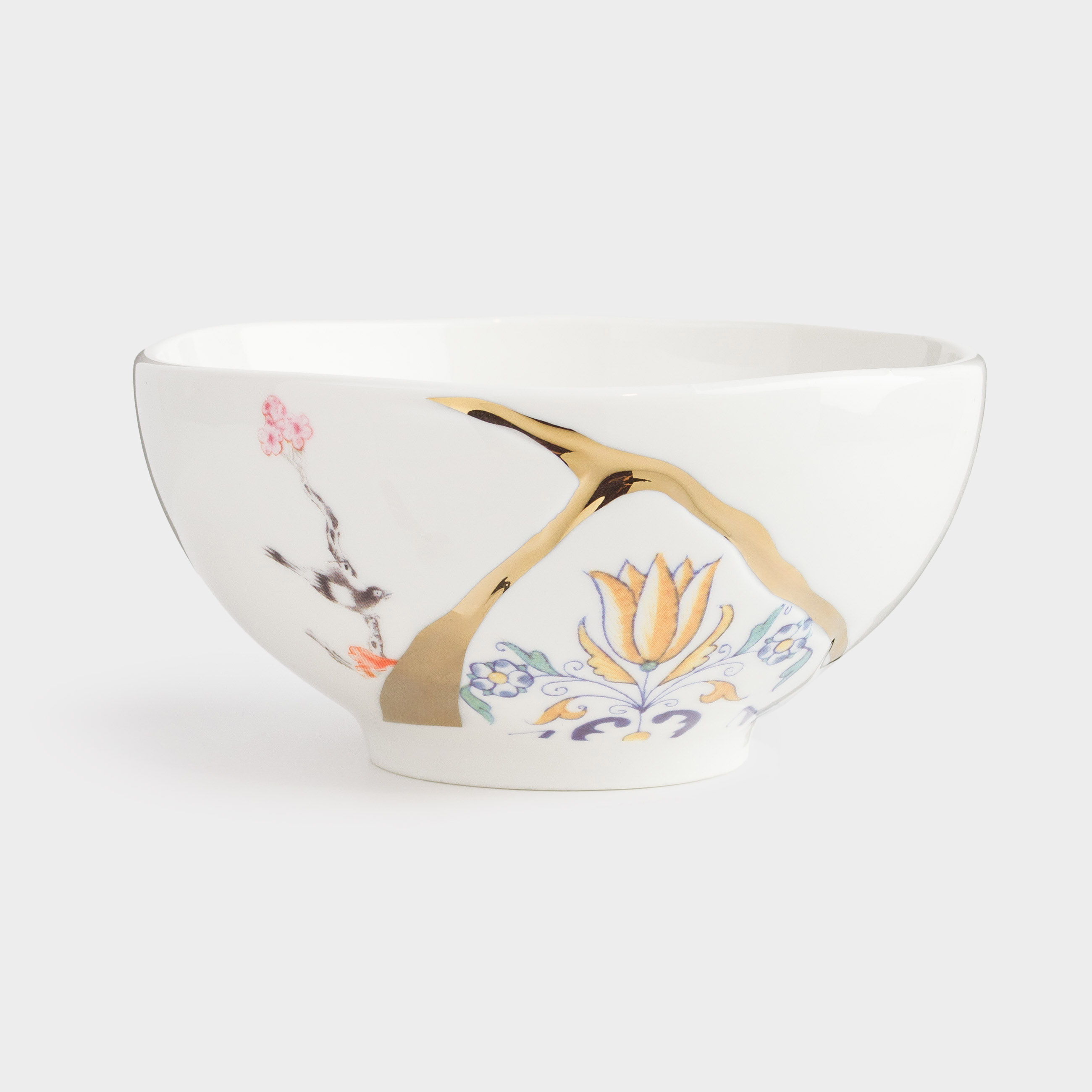 Bowl, 13x6 cm, porcelain N, white and gold, Kintsugi, Kintsugi, image-0