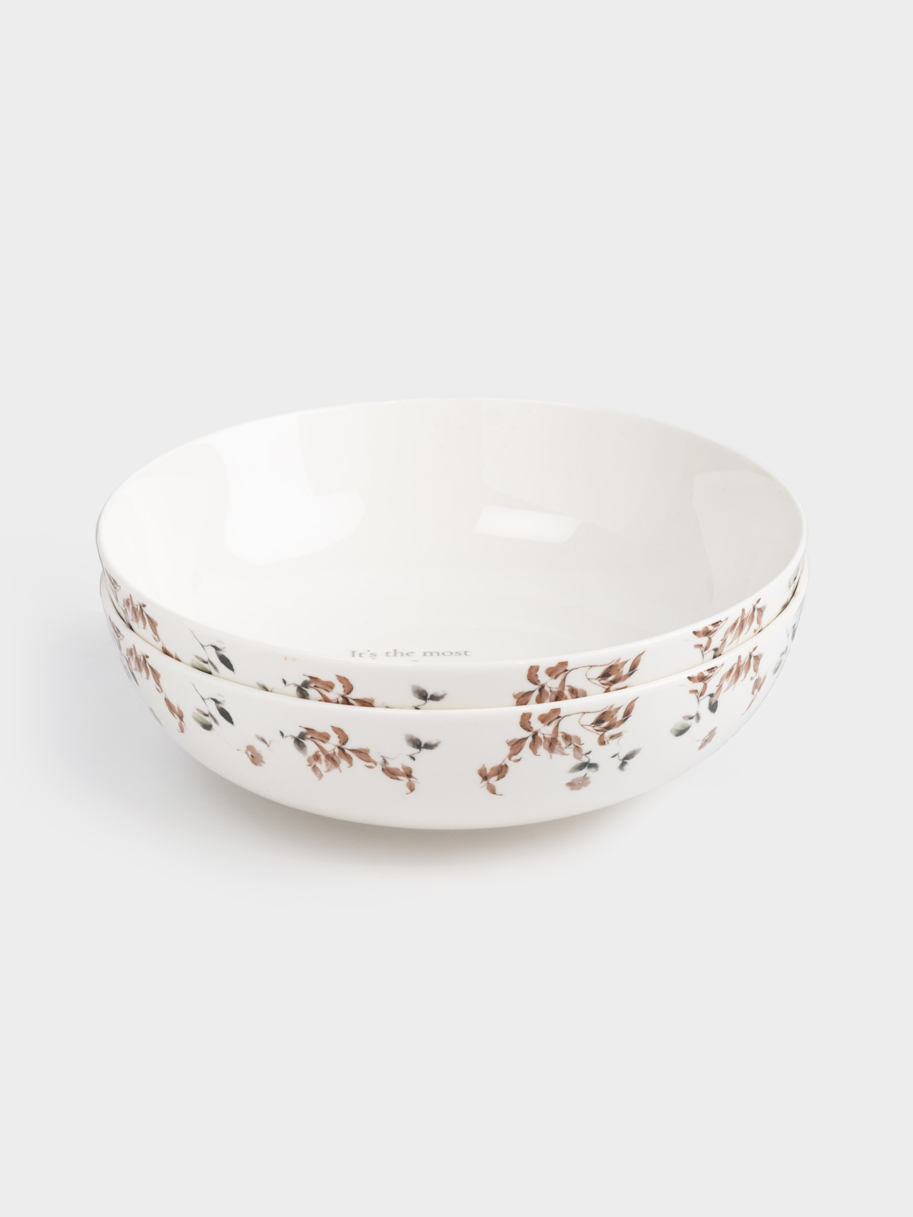 Soup plate, 19x6 cm, 2 pieces, porcelain N, Autumn flowers, Refined floral, image-0