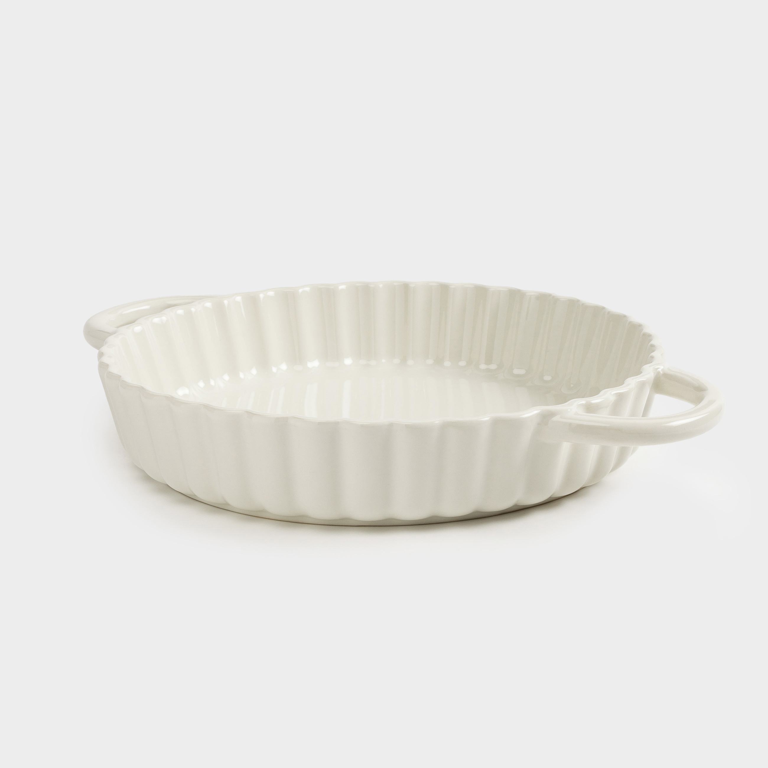 Baking dish, 22 cm, ceramic, round, milky, Cakes ivory
