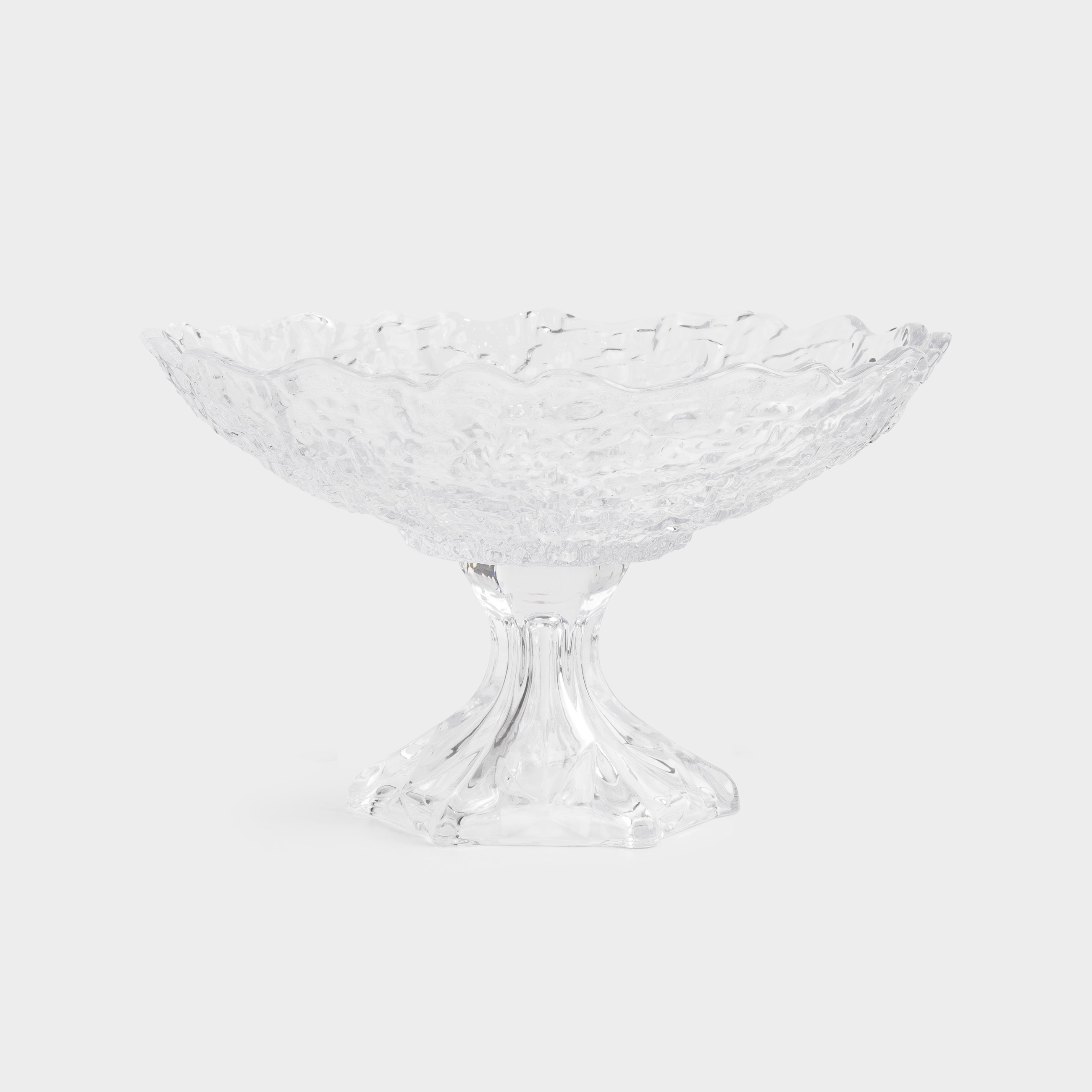 Fruit bowl, 30x19 cm, on a leg, glass P, Frozen, image-0