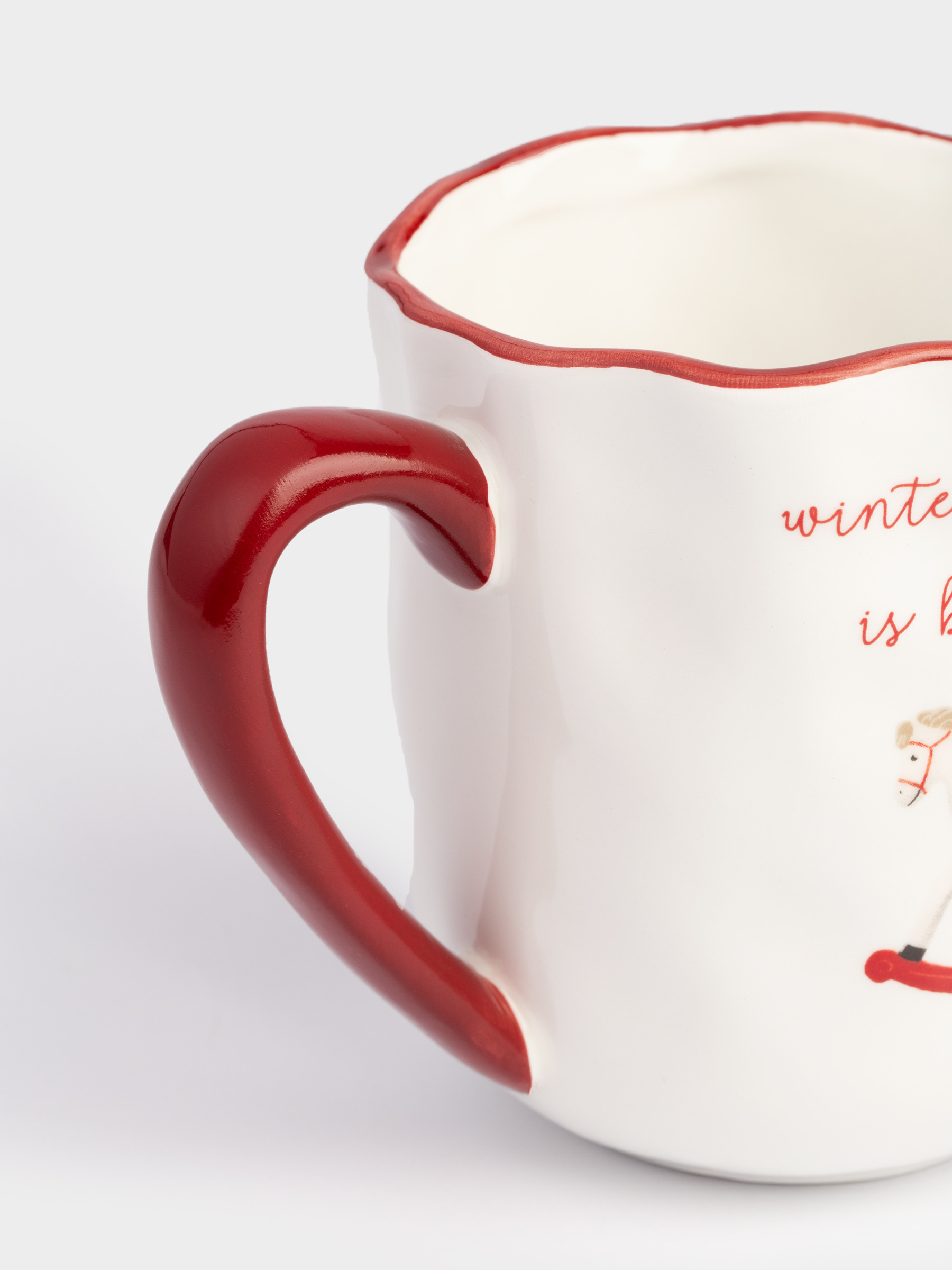 Mug, 580 ml, ceramic, Horse, Christmas tree, image-3