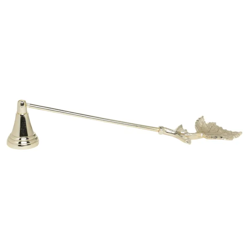 Candle extinguishing cap, 28 cm, metal, gold, Leaf, Fantastic gold ,image-0
