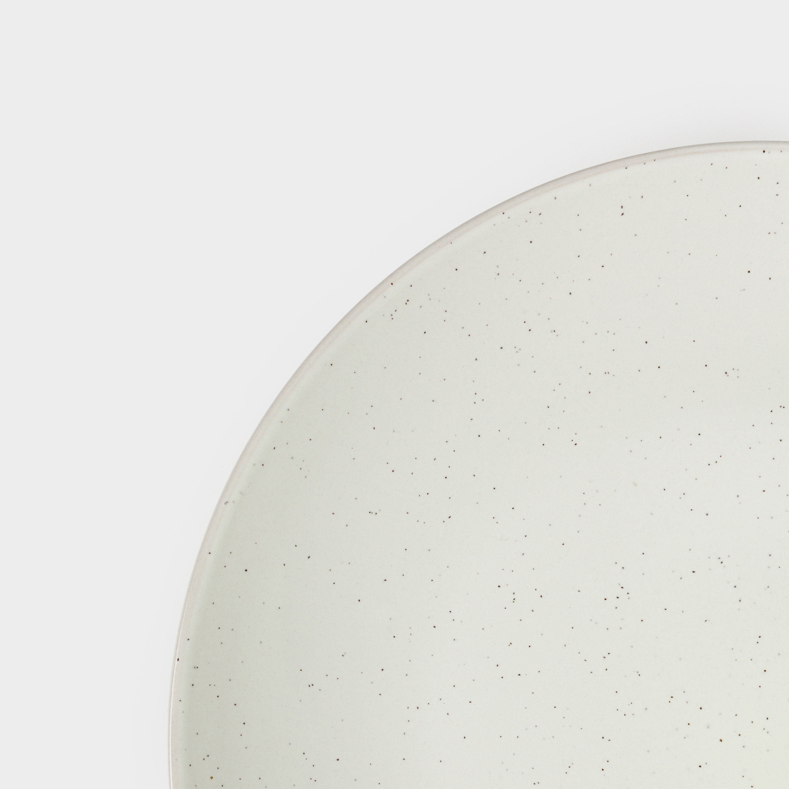 Snack plate, 21 cm, 2 pcs, ceramic, milk, speckled, Particle