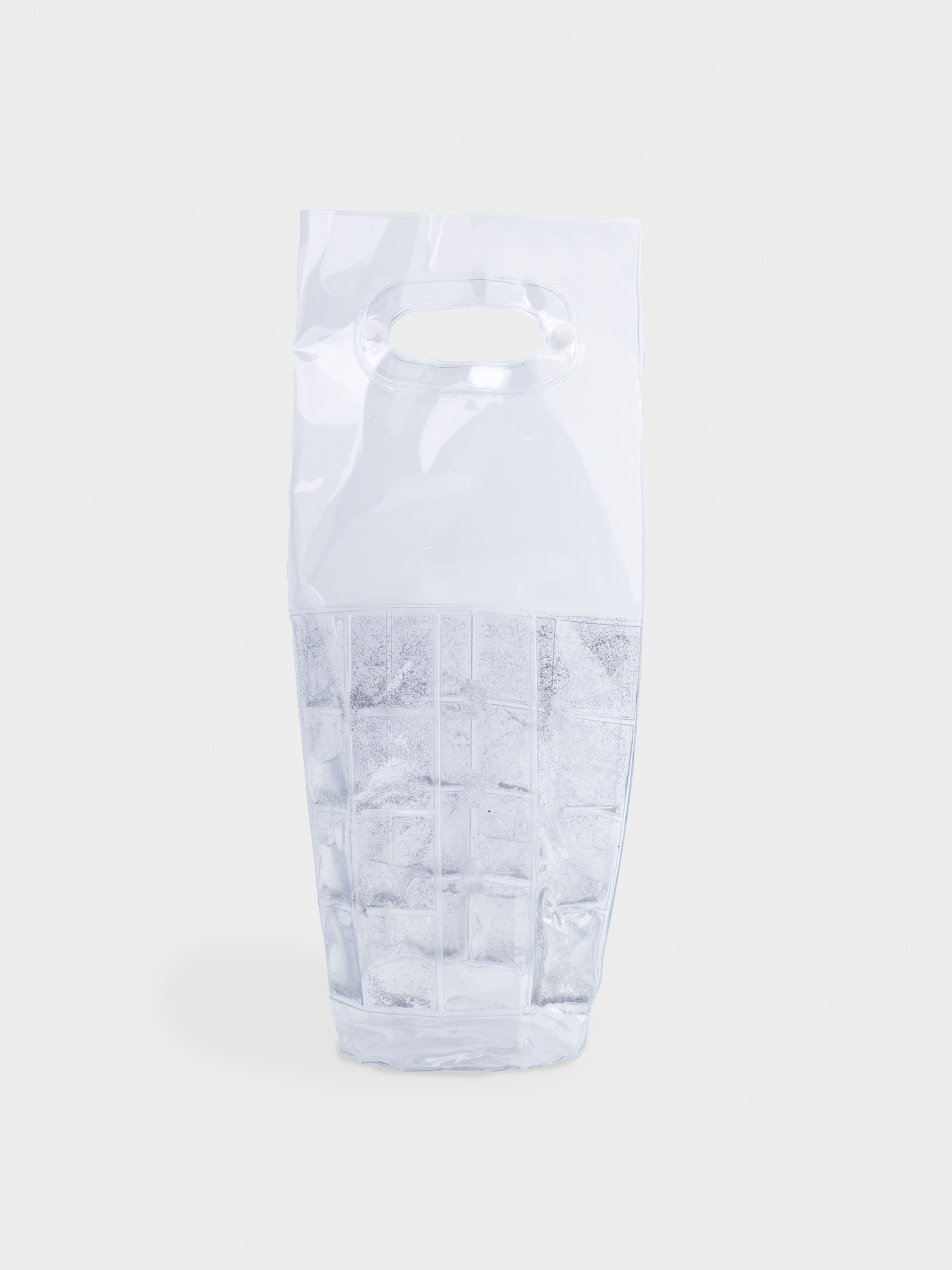 Bottle cooling bag, 30 cm, Plastic, Silver glitter, Sparkle bar, image-0