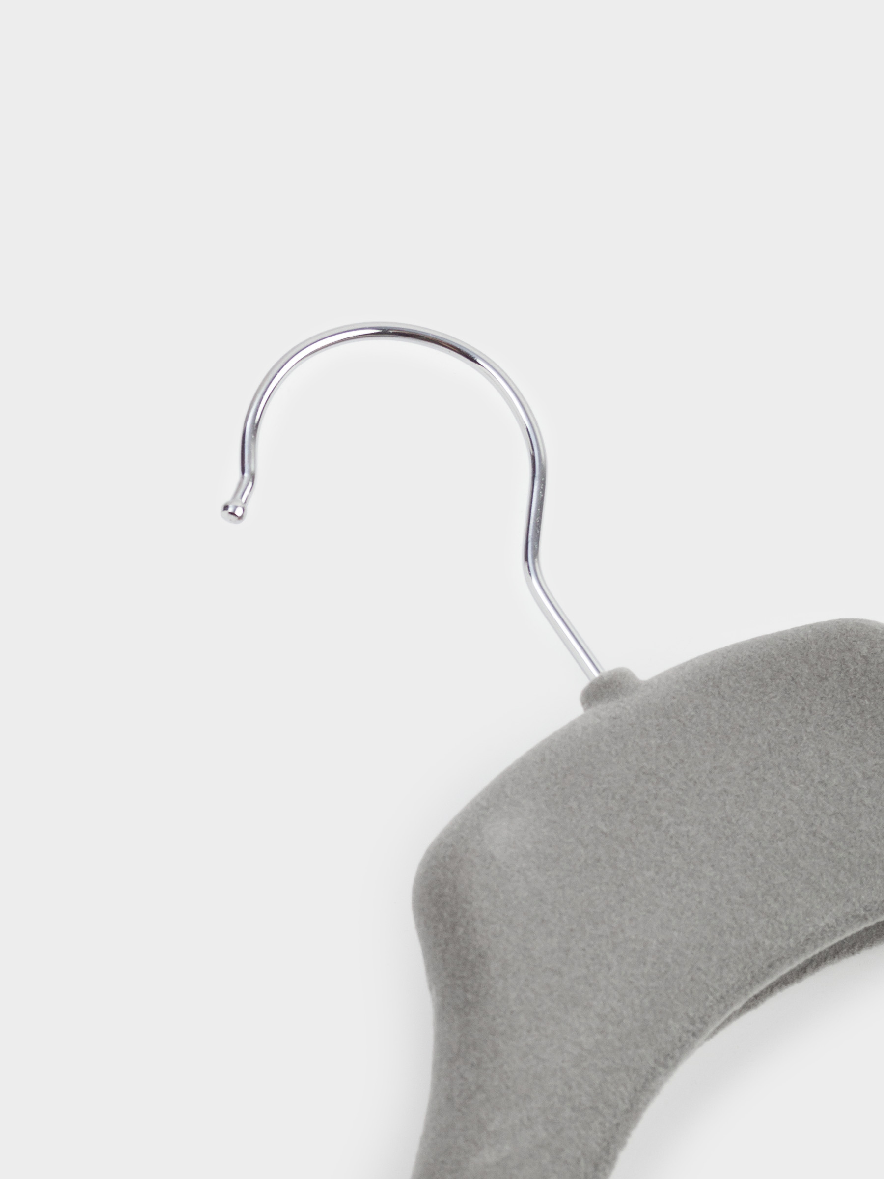 Coat hanger, 46 cm, for jackets and outerwear, flock, grey, Household, image-2