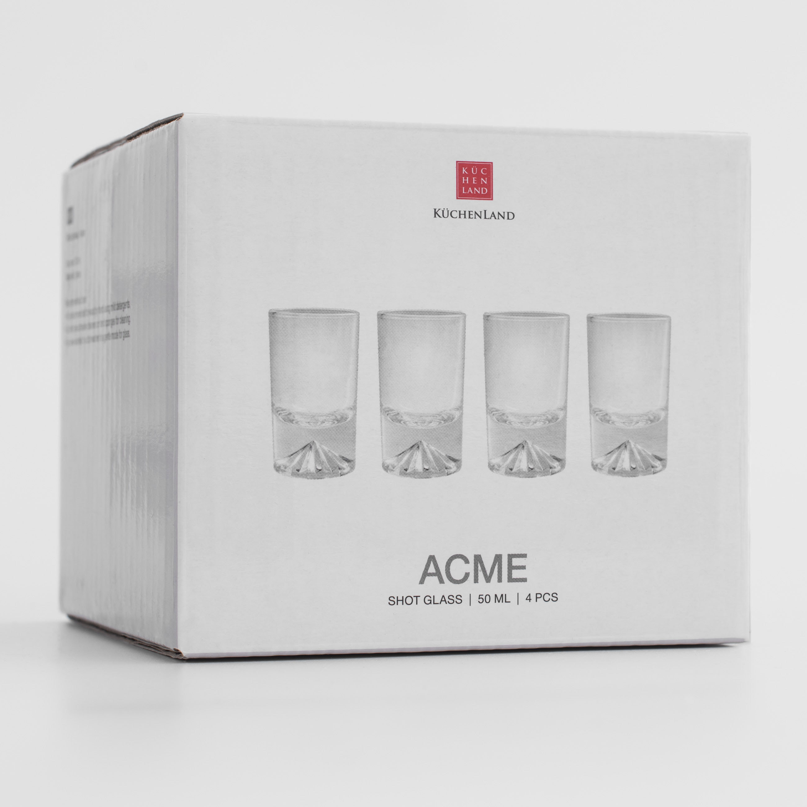 Vodka shot glass, 50 ml, 4 pcs, glass, Acme, image-5